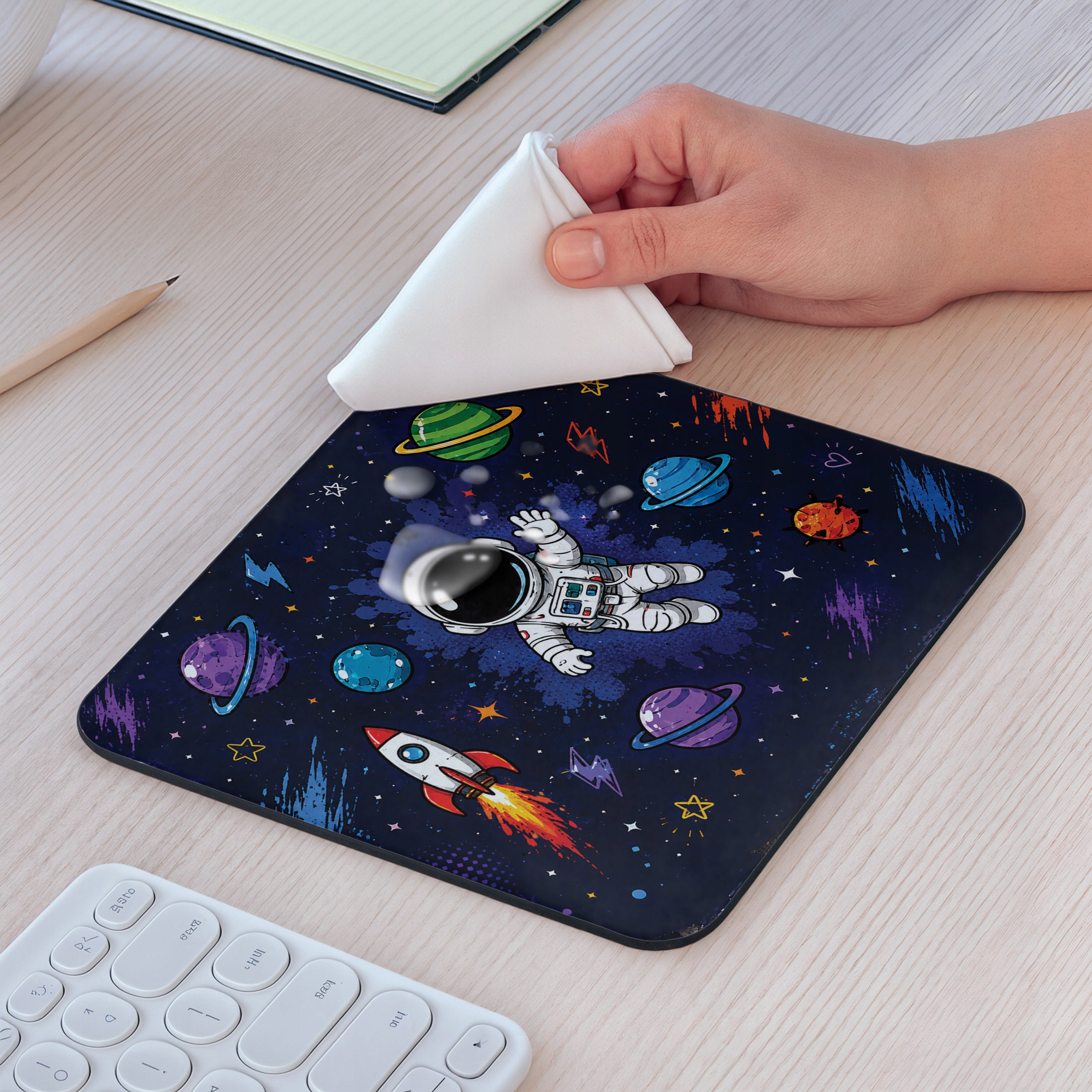 Podkładka pod mysz z nadrukiem Astronauta Kosmos dla graczy