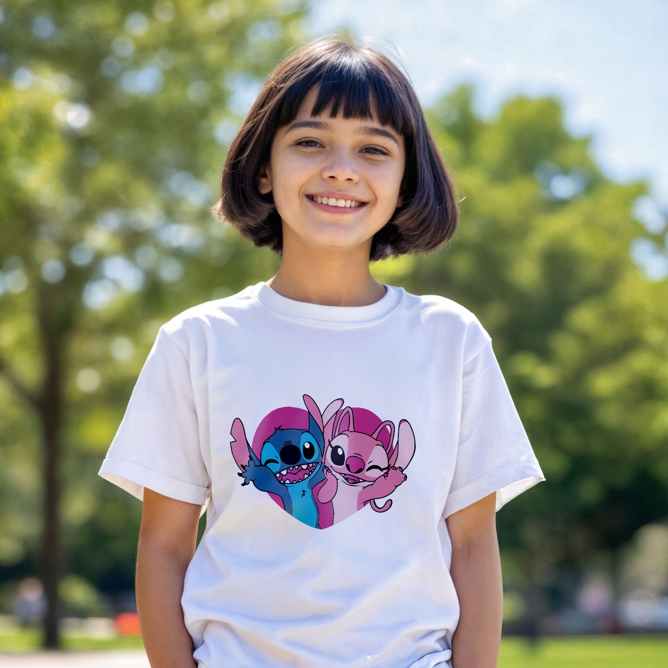 Koszulka biała dziecięca Stitch Lilo i Stich Dla Fanów