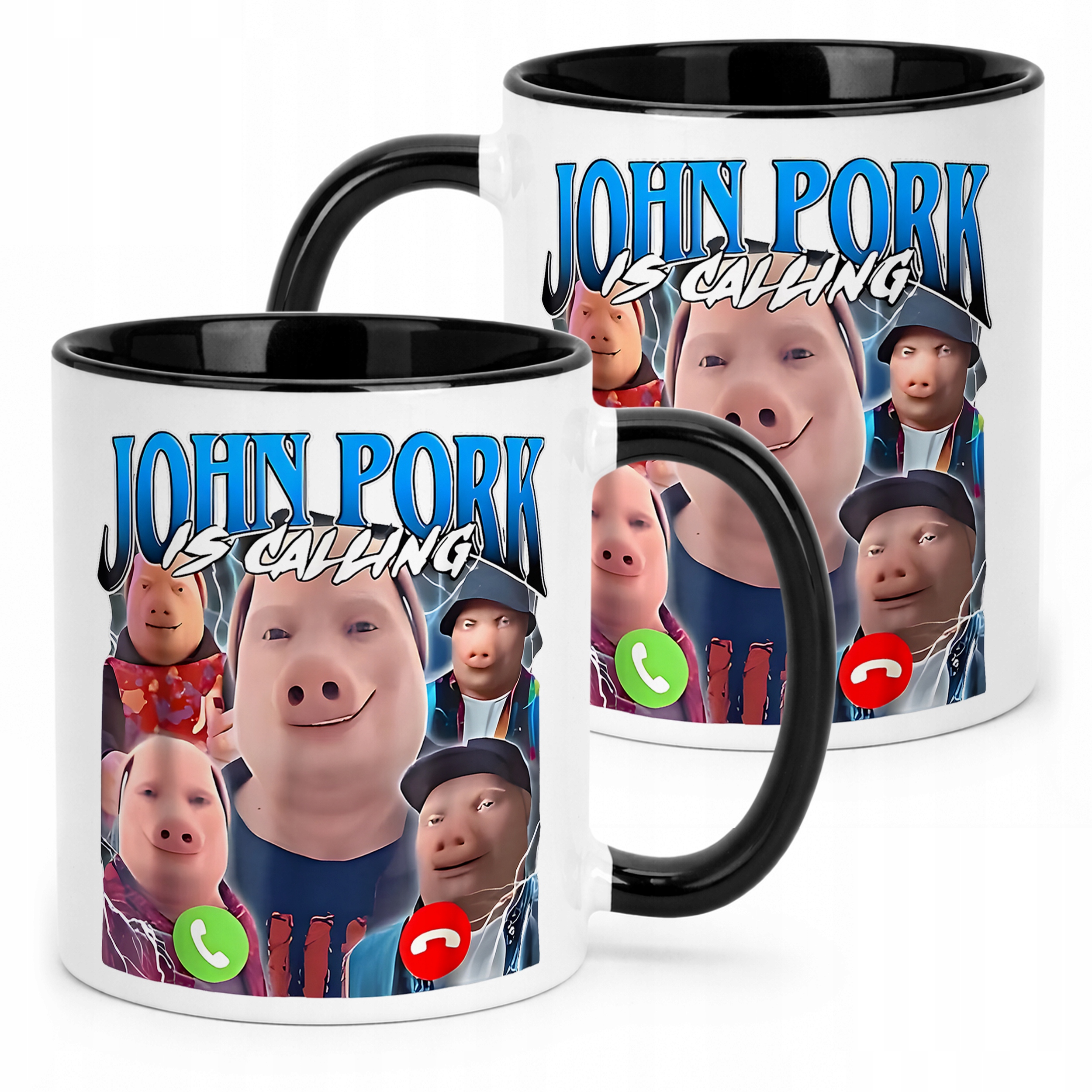Kubek Czarny John Pork Calling viral tiktok brainrot mem