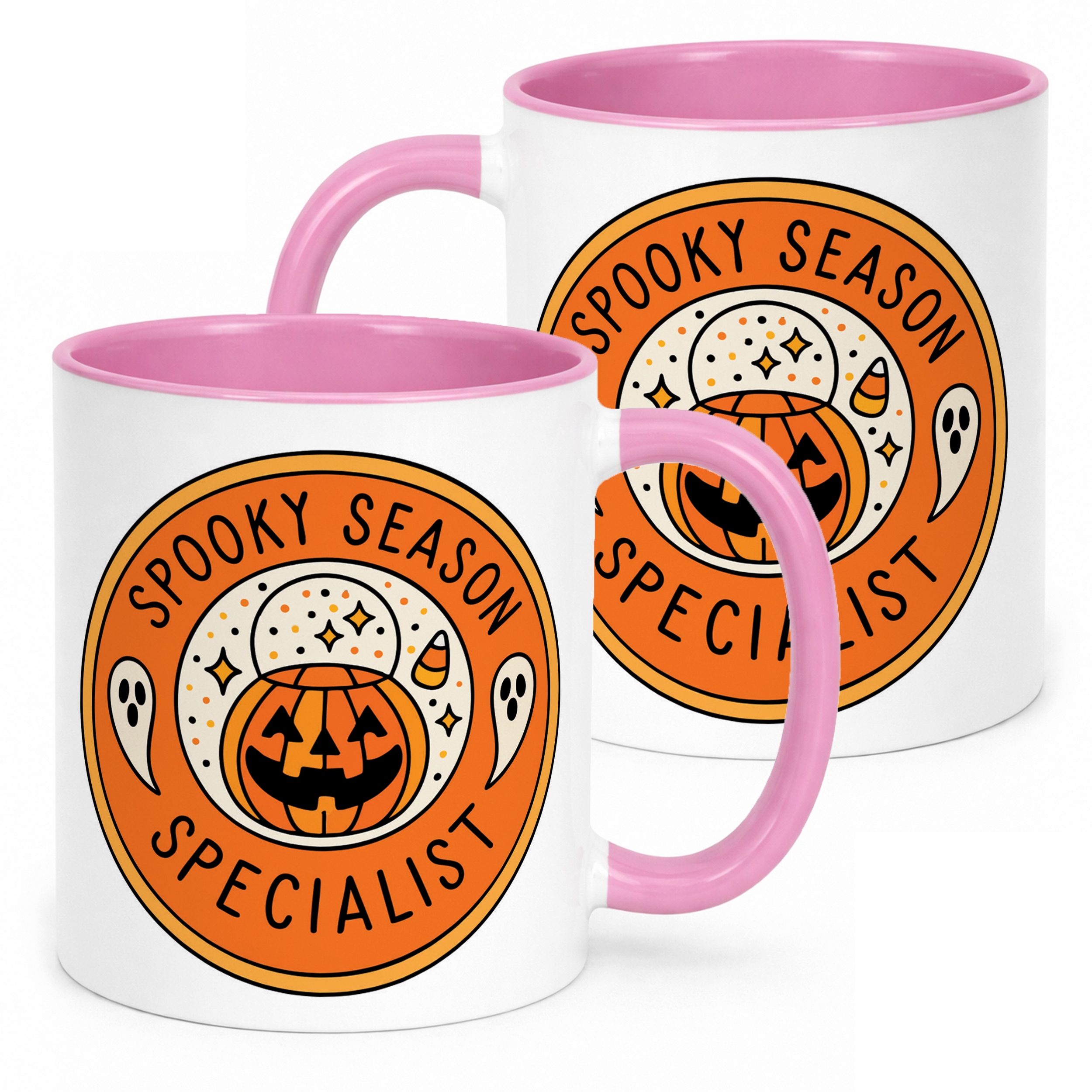 Kubek Różowy Halloween Spooky Season Dynia Jesień Prezent Upominek