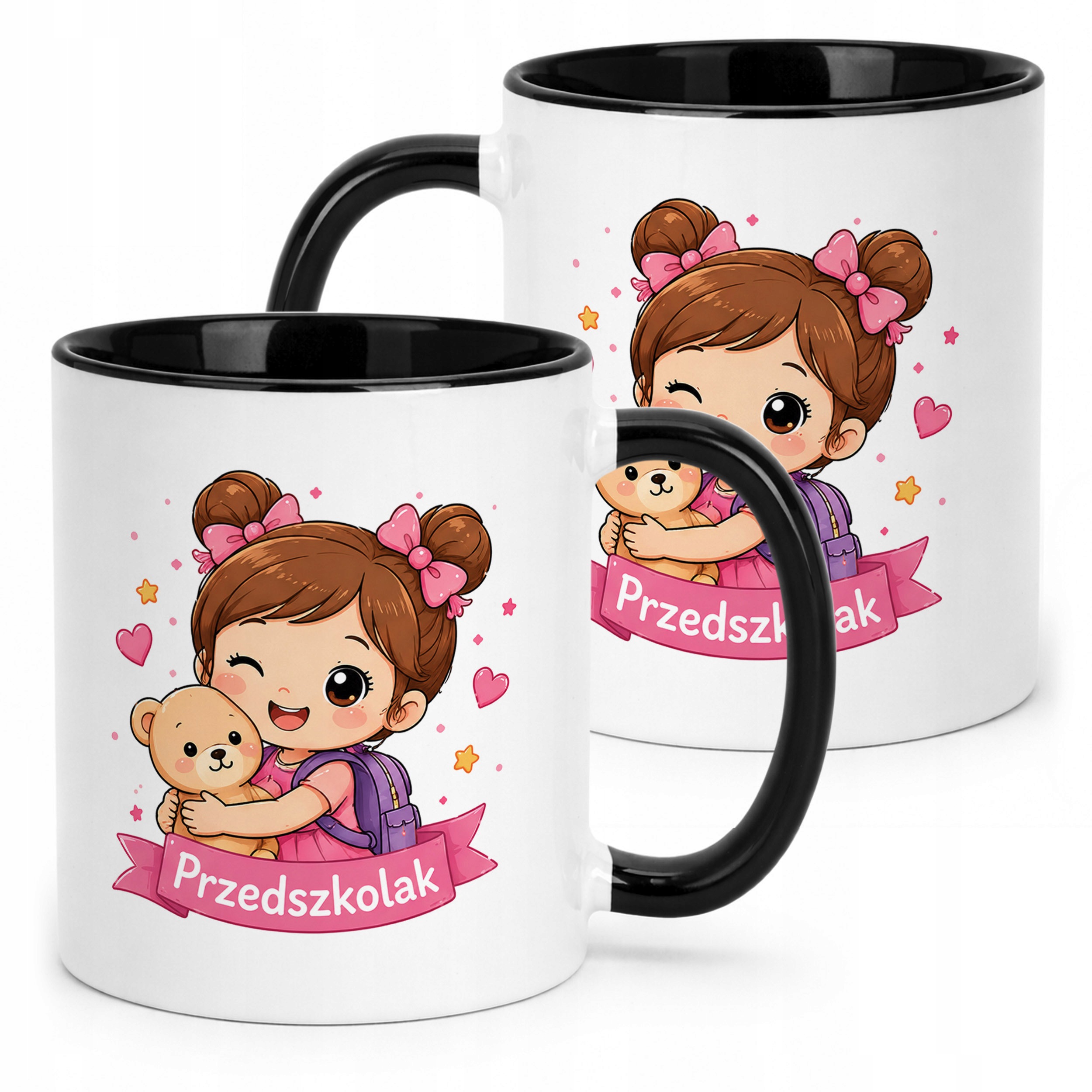 Kubek Czarny z nadrukiem Przedszkolak Szkoła Dla Dzieci Prezent
