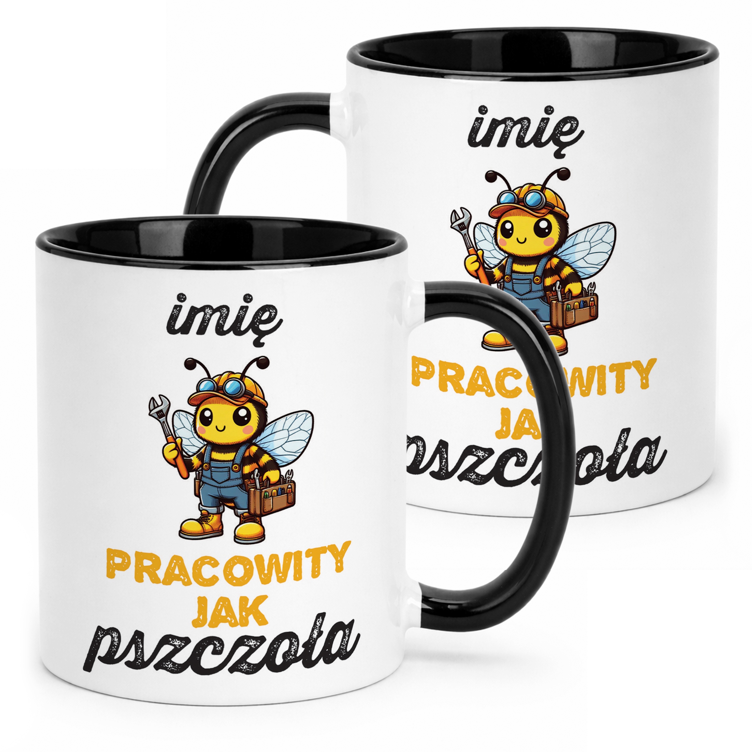 Kubek Czarny Personalizowany Dla Pszczelarza Pszczoły Pasieka Prezent