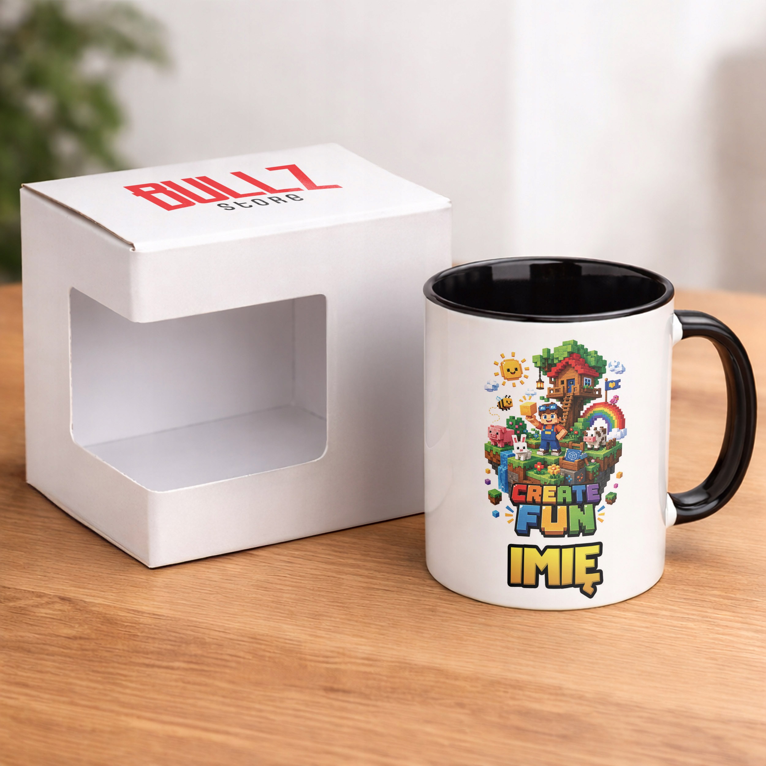 Zestaw Personalizowany Plecak Worek Kubek Czarny gra Create Fun Prezent
