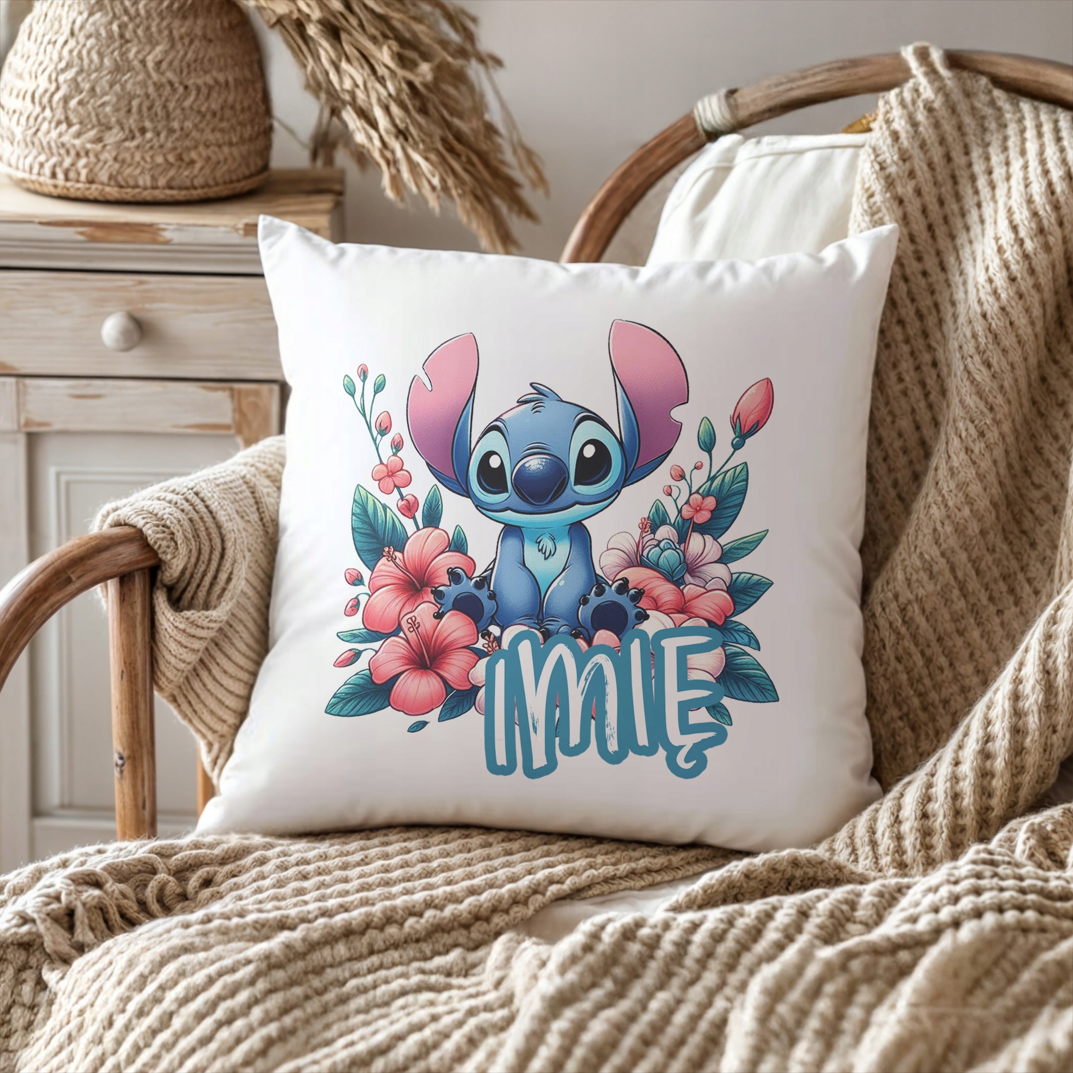 Zestaw Personalizowany Kubek + Poduszka 38×38 cm Dla Fanów Lilo i Sticz