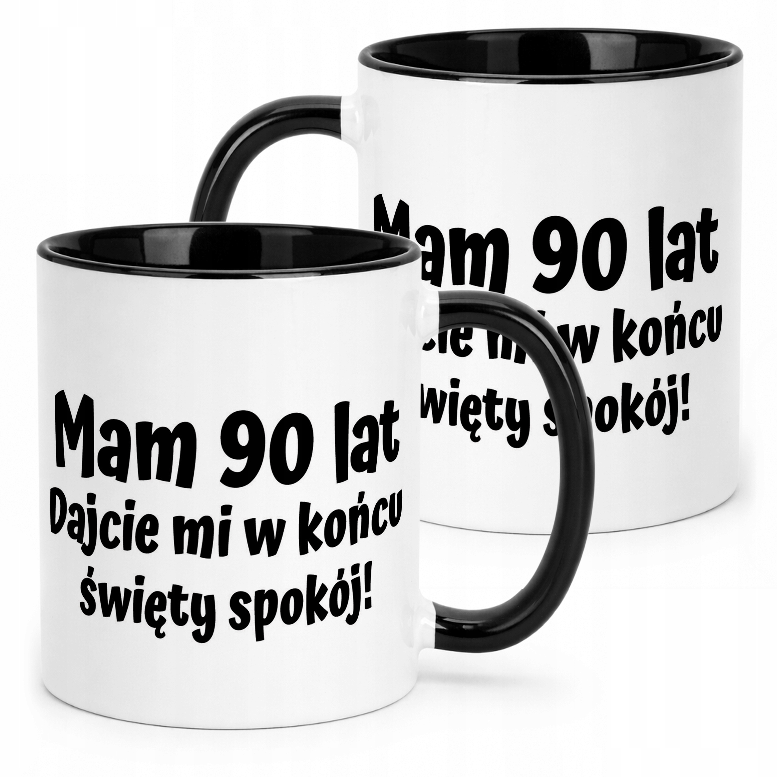 Kubek Czarny Mam 90 Lat Na Urodziny Prezent Upominek