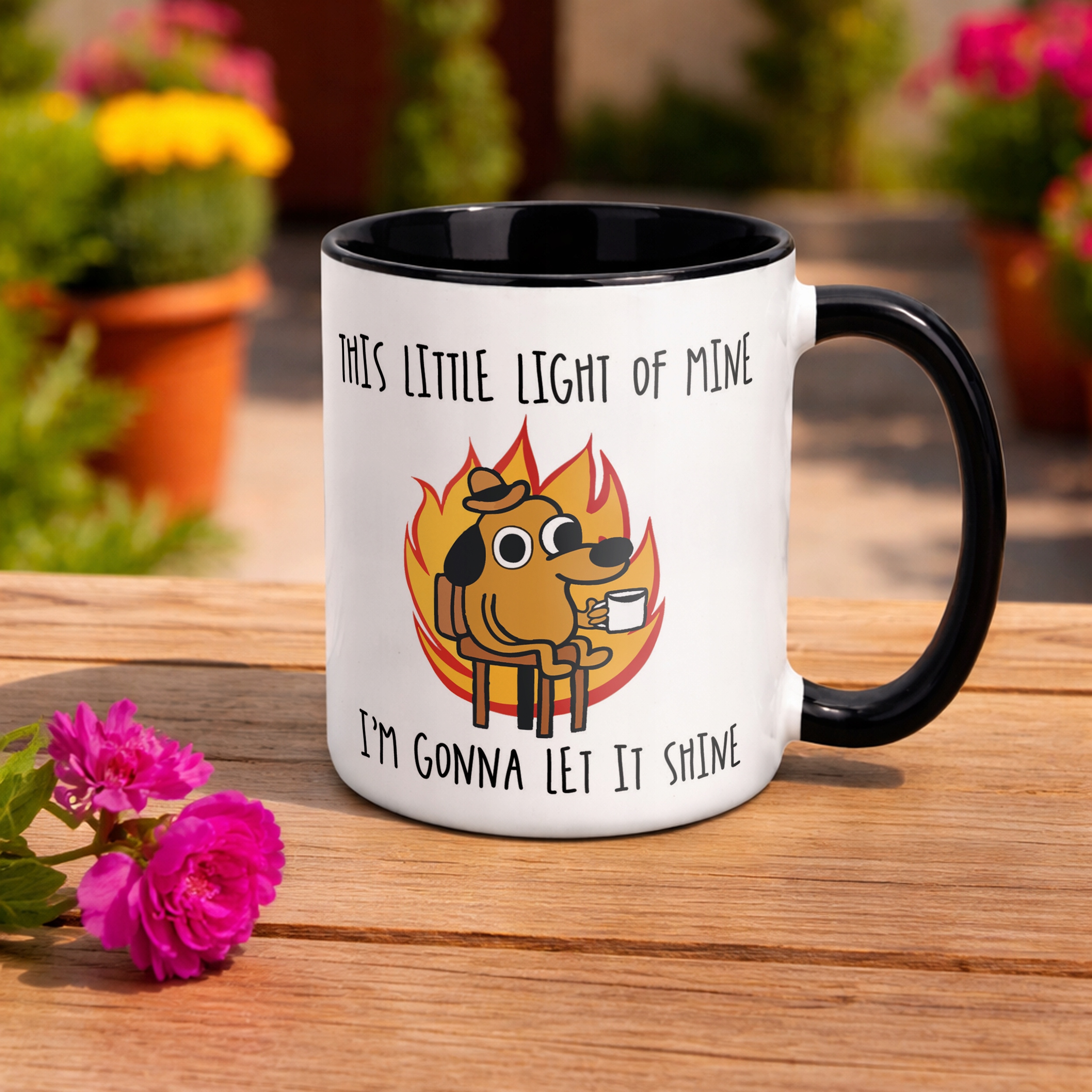 Kubek Czarny This Little Light Of Mine Zabawny Prezent