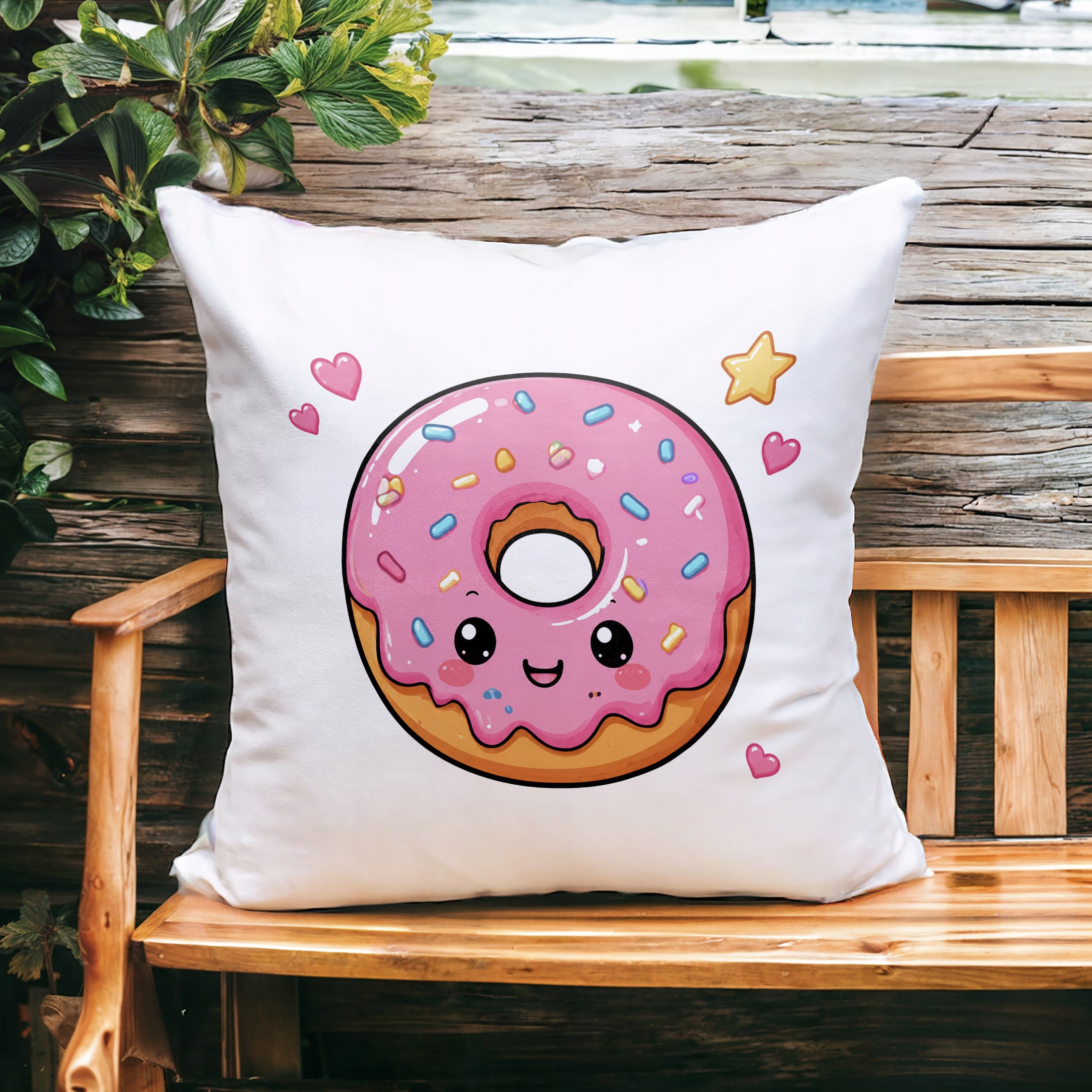 Zestaw Kubek Czerwony Poduszka Z Nadrukiem Kawaii Pączek Prezent