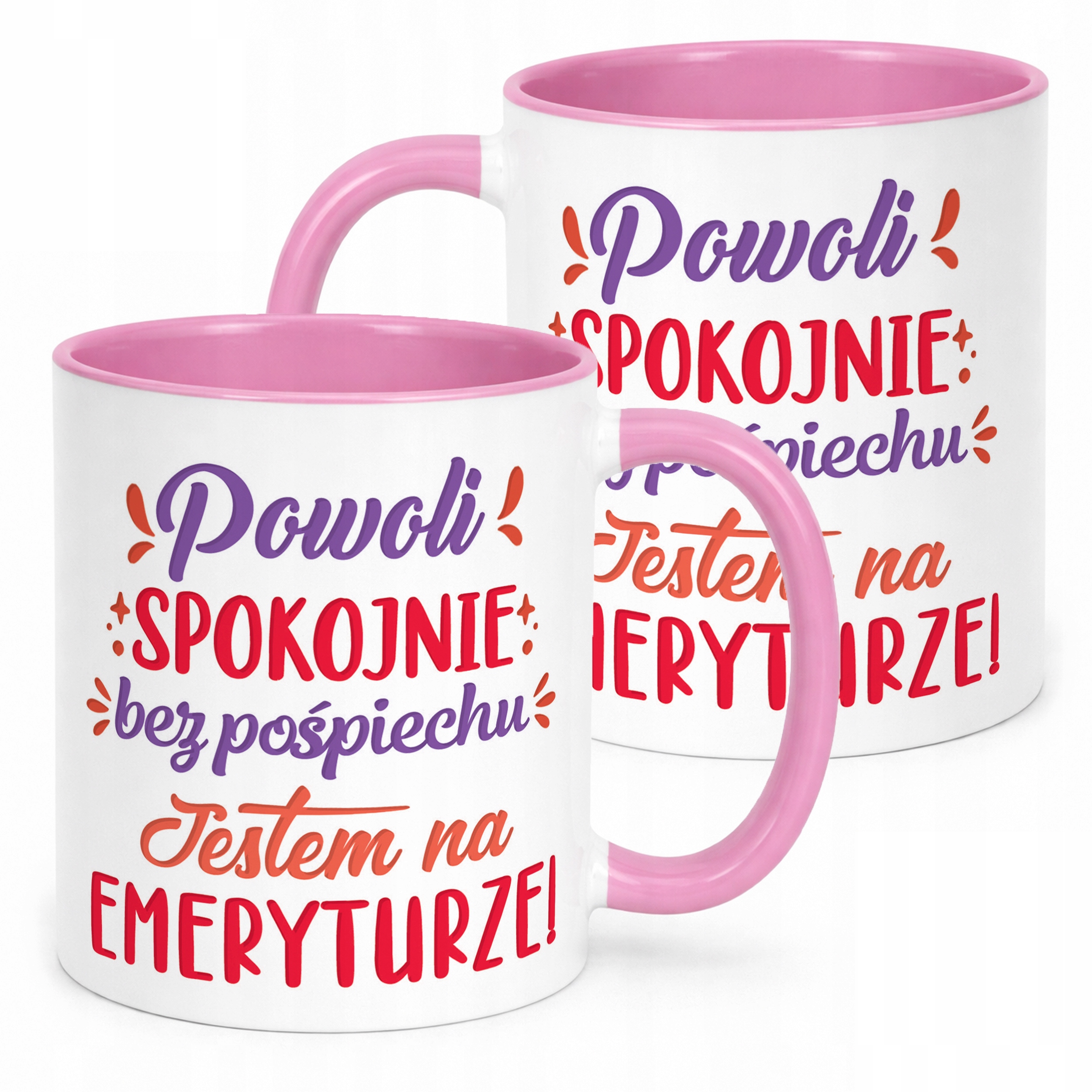 Kubek Różowy z okazji Emerytury Dla Emeryta Emerytki Prezent Upominek