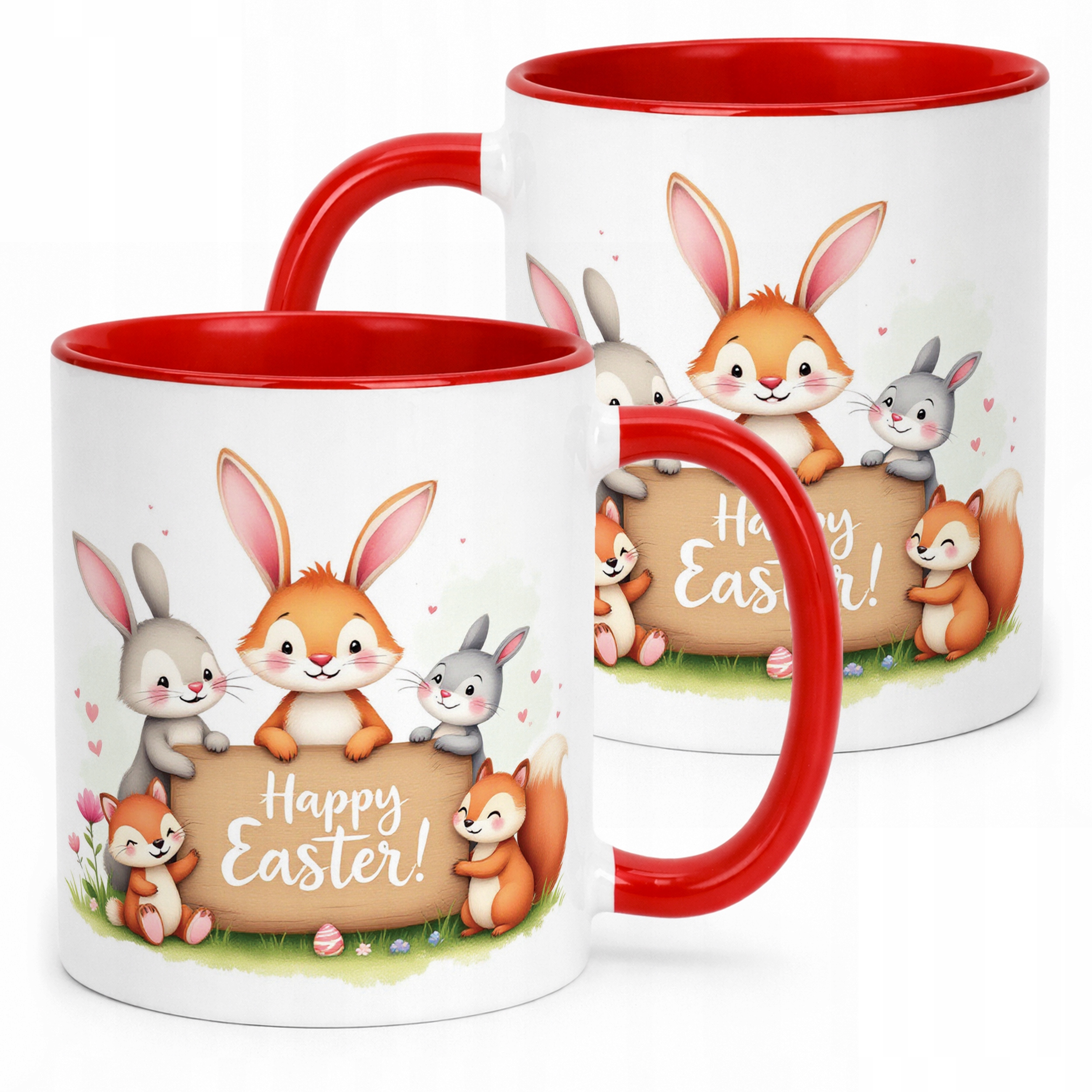 Kubek Czerwony Wielkanoc Prezent Happy Easter Prezent Upominek