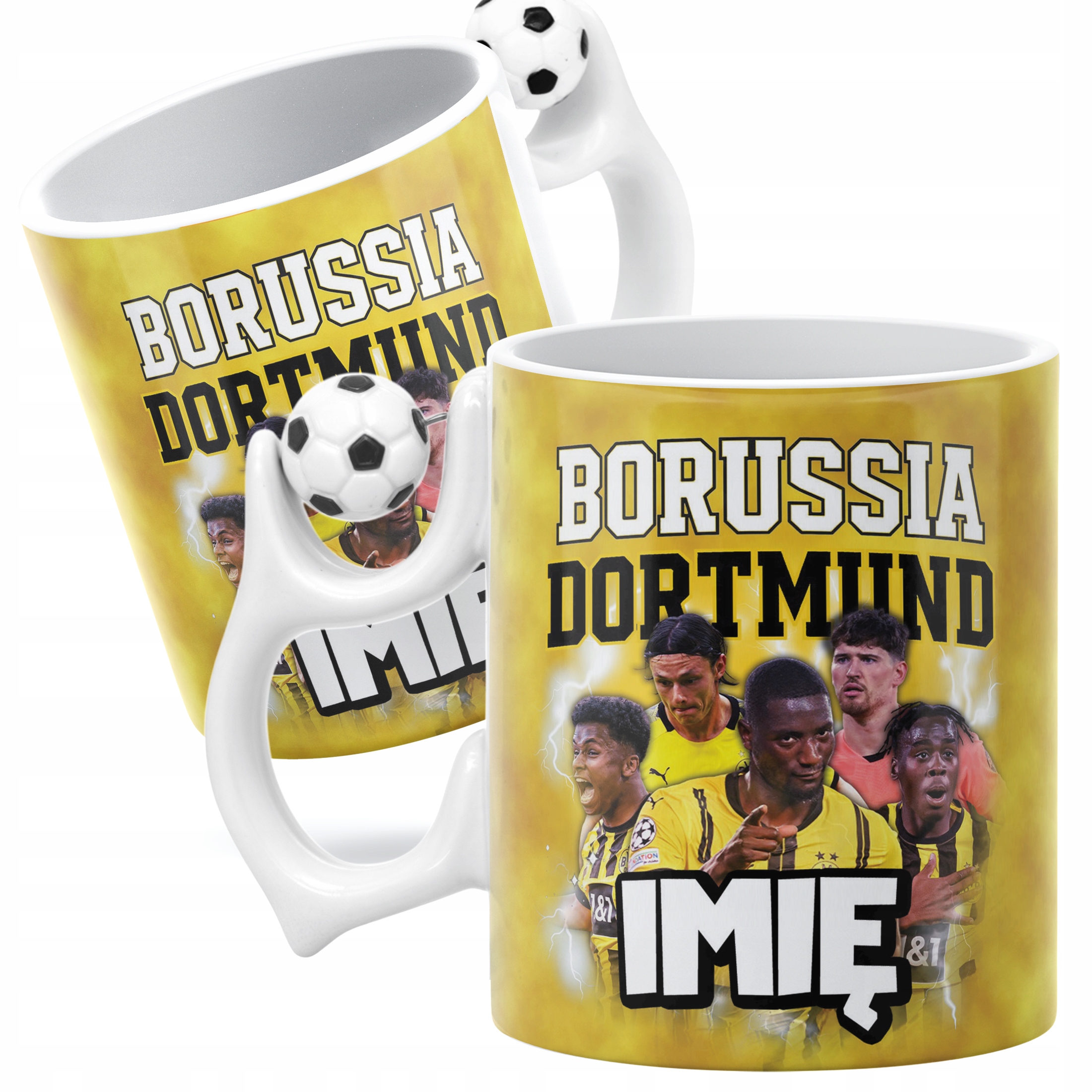 Kubek piłkarski personalizowany Borussia Dortmund Guirassy Adeyemi