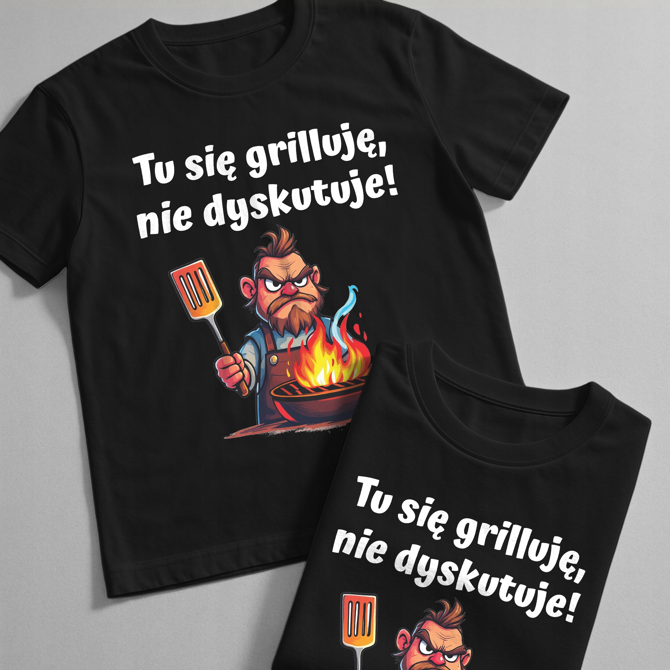 Koszulka czarna męska Tu Się Grilluje Nie Dyskutuje r. 3XL