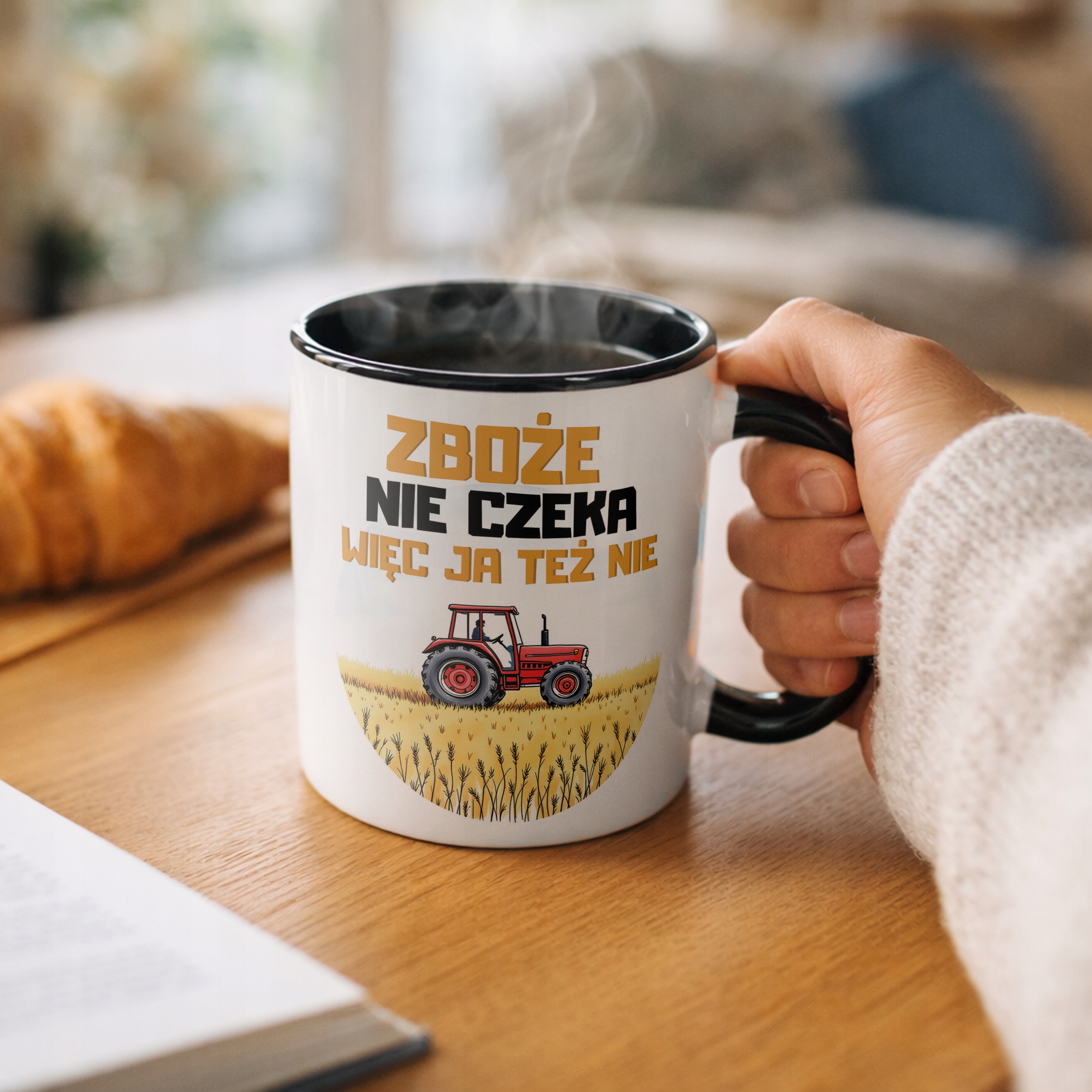 Kubek Czarny Rolnik Dla Rolnika Traktor Zabawny Prezent Upominek