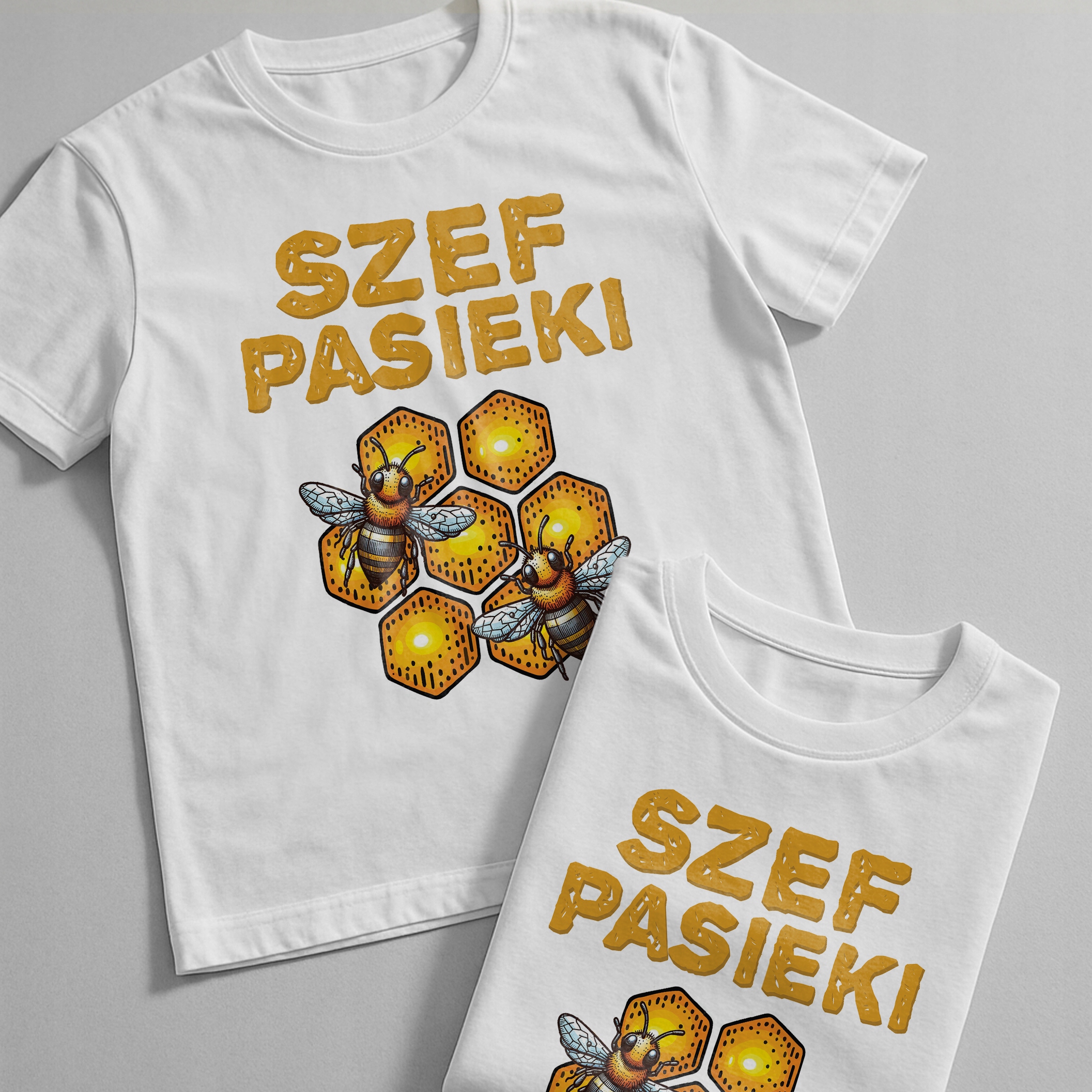 Koszulka biała męska Szef Pasieki Pszczelarz Prezent r. 3XL