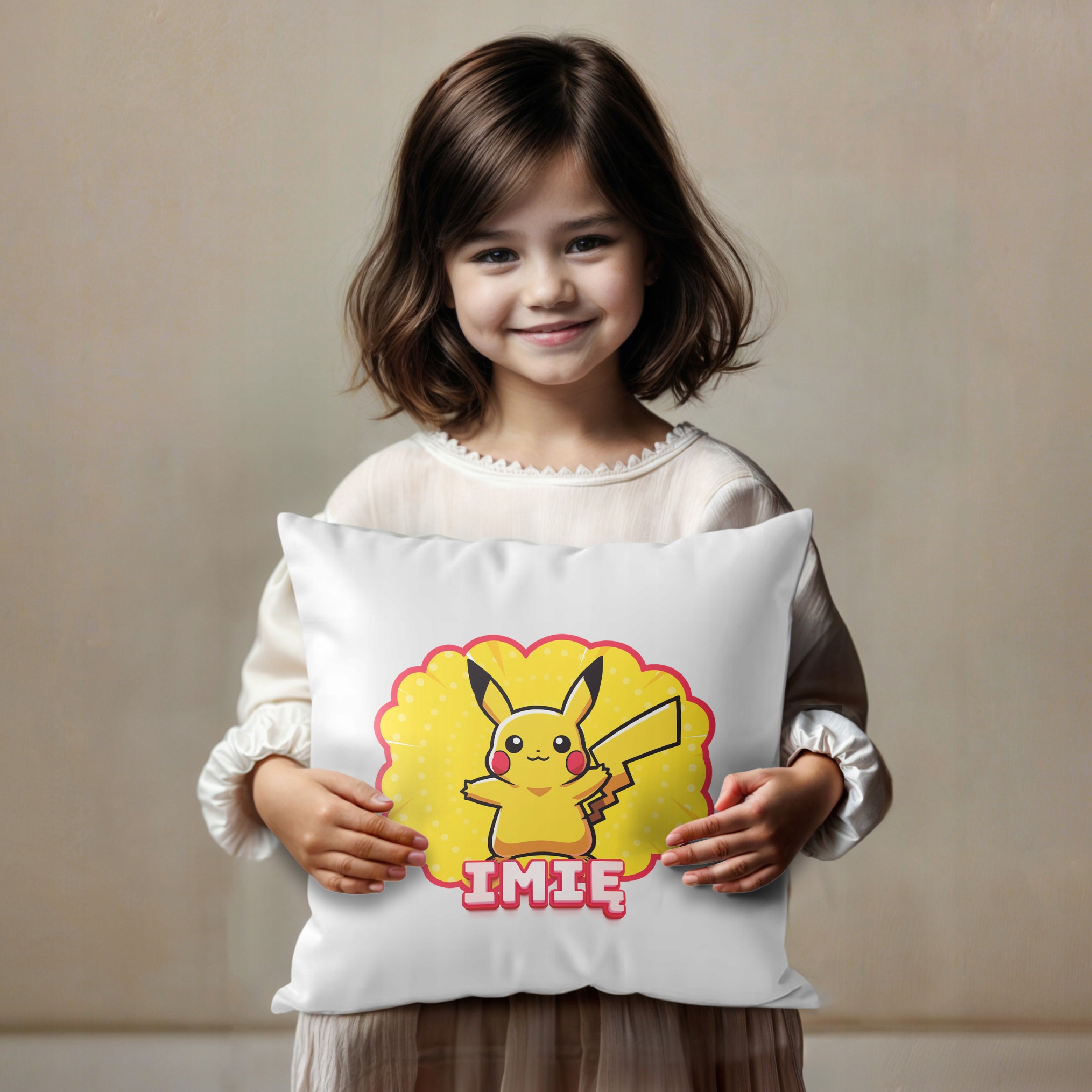 Poduszka 38×38 cm Pokemon Pikachu dla fanów