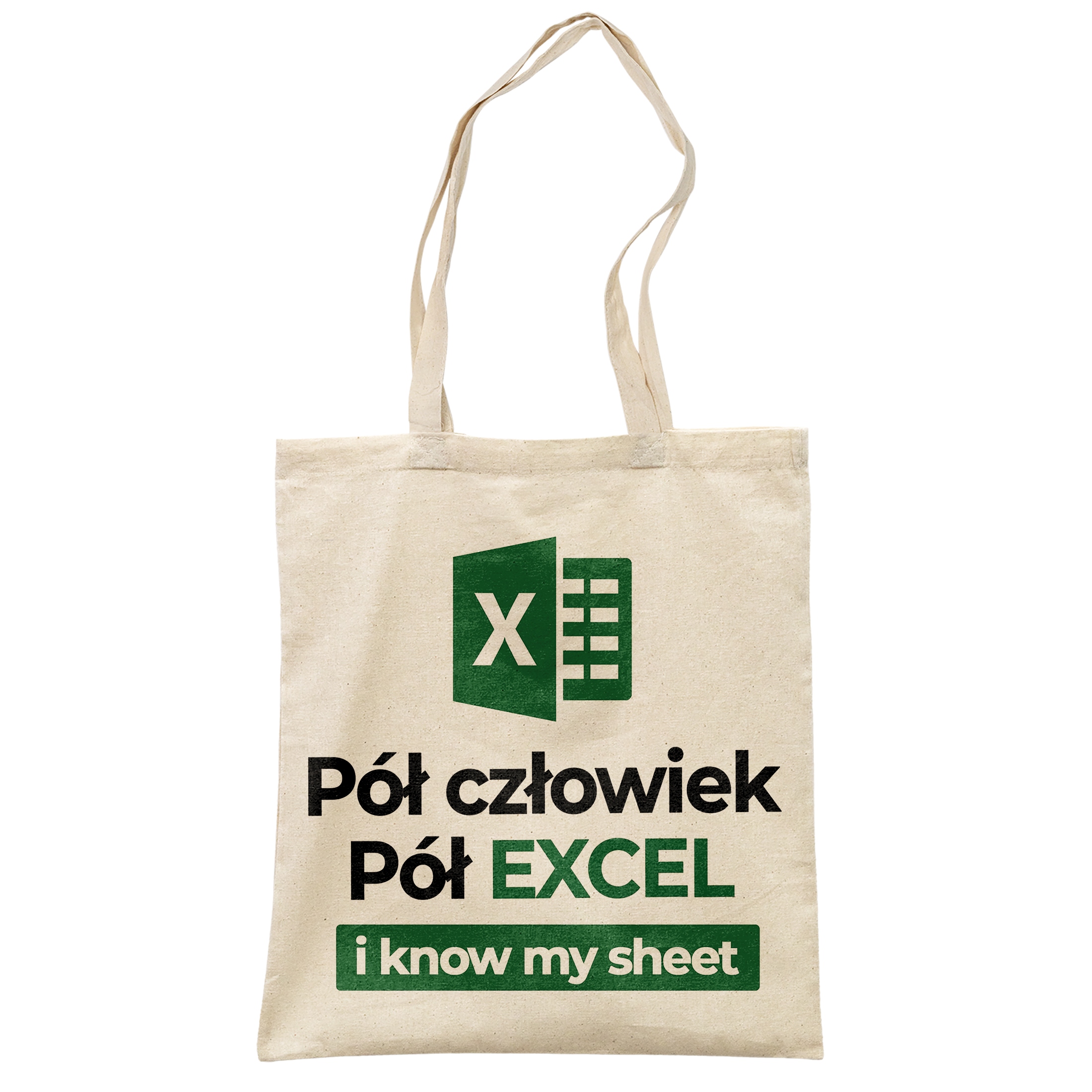 Torba bawełniana na zakupy Pół Człowiek Pół Excel Zabawny Prezent