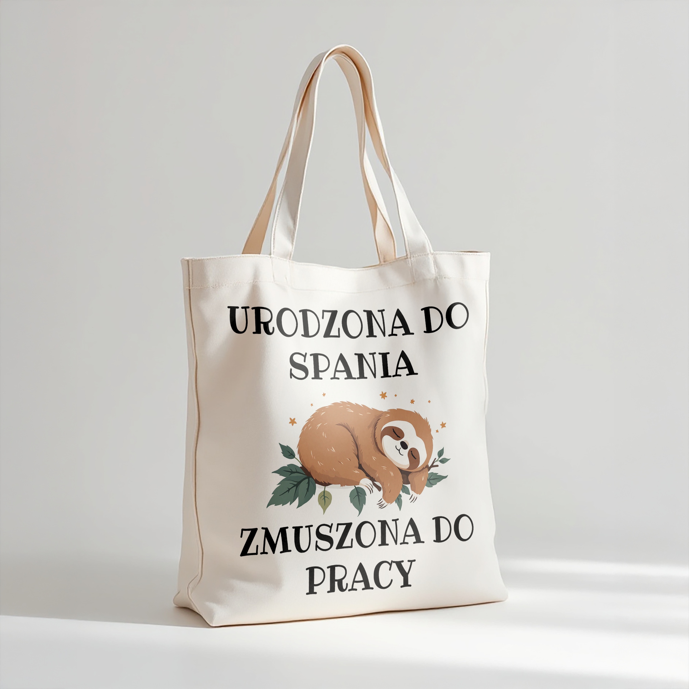Torba bawełniana premium Urodzona Do Spania Zabawny Prezent
