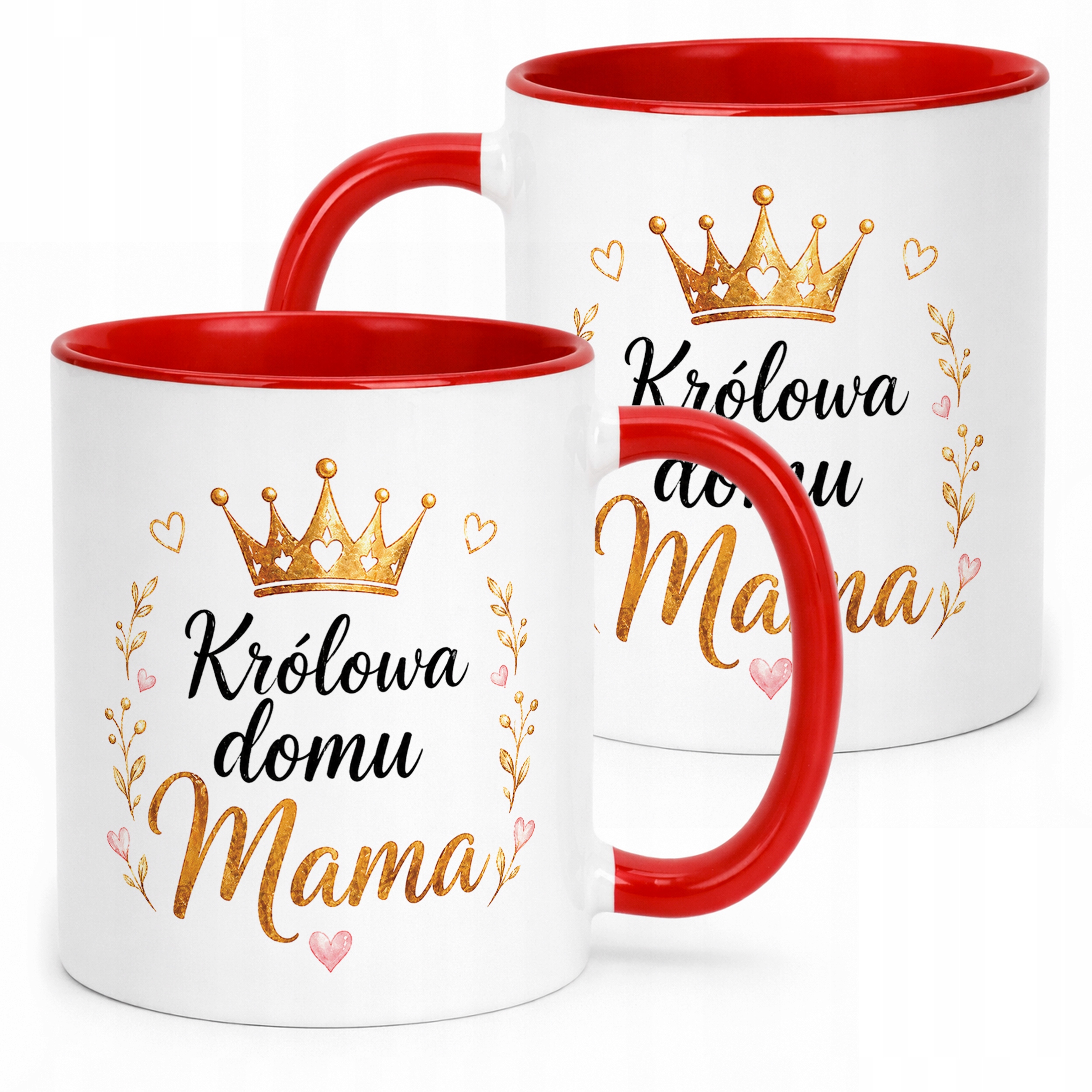 Prezent na Dzień Matki kubek czerwony dla mamy praktyczny upominek mamy