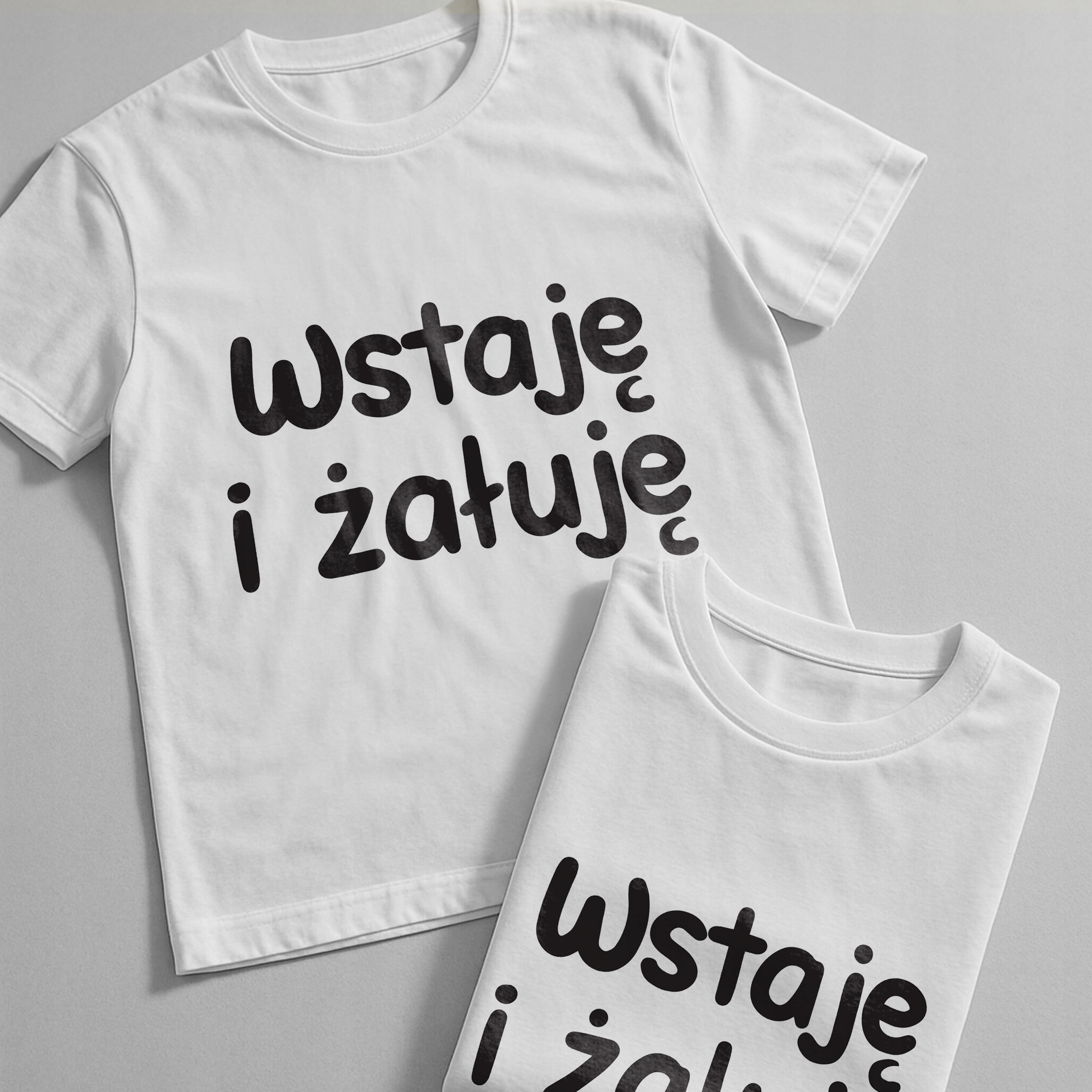 Koszulka biała męska Wstaje i Żałuję Zabawny Prezent r. 3XL