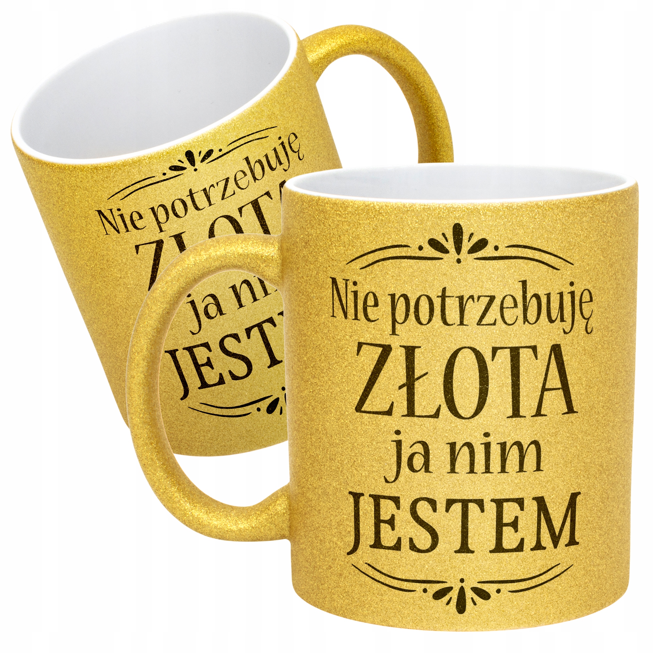 Złoty kubek brokatowy Dzień Kobiet Zabawny Prezent Upominek Dla Kobiety