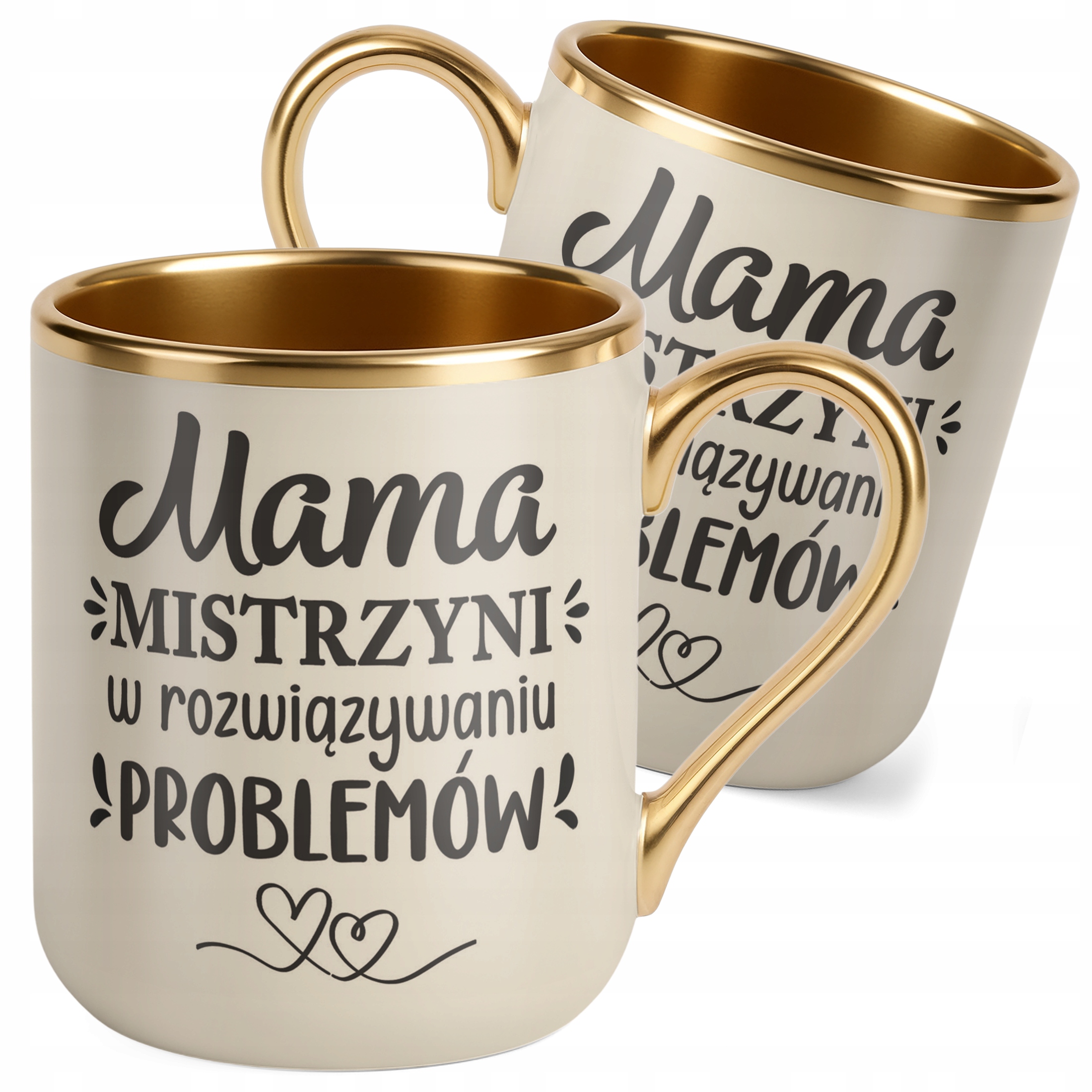Kubek Premium Złoty Ecru Dzień Matki Prezent Upominek Mistrzyni Mama