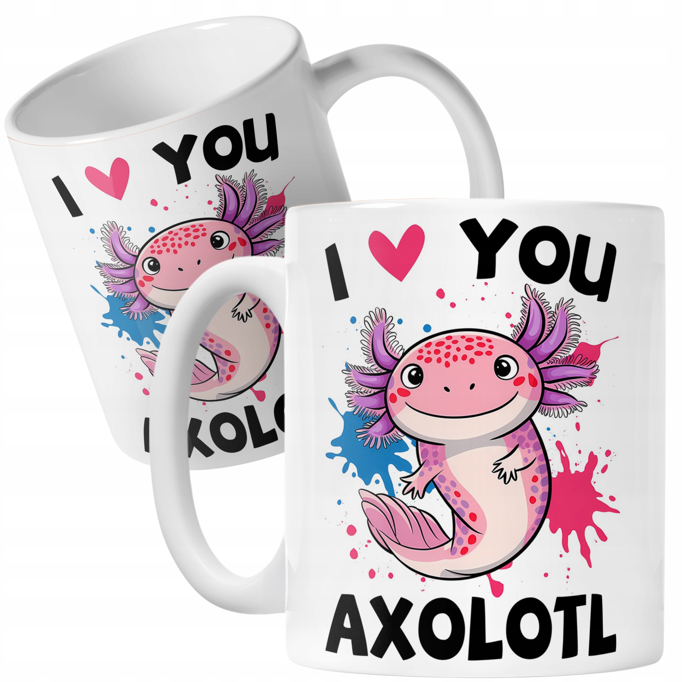 Kubek dla ucznia do szkoły Aksolotl Axolotl Różowy Zwierzak Viral Trend