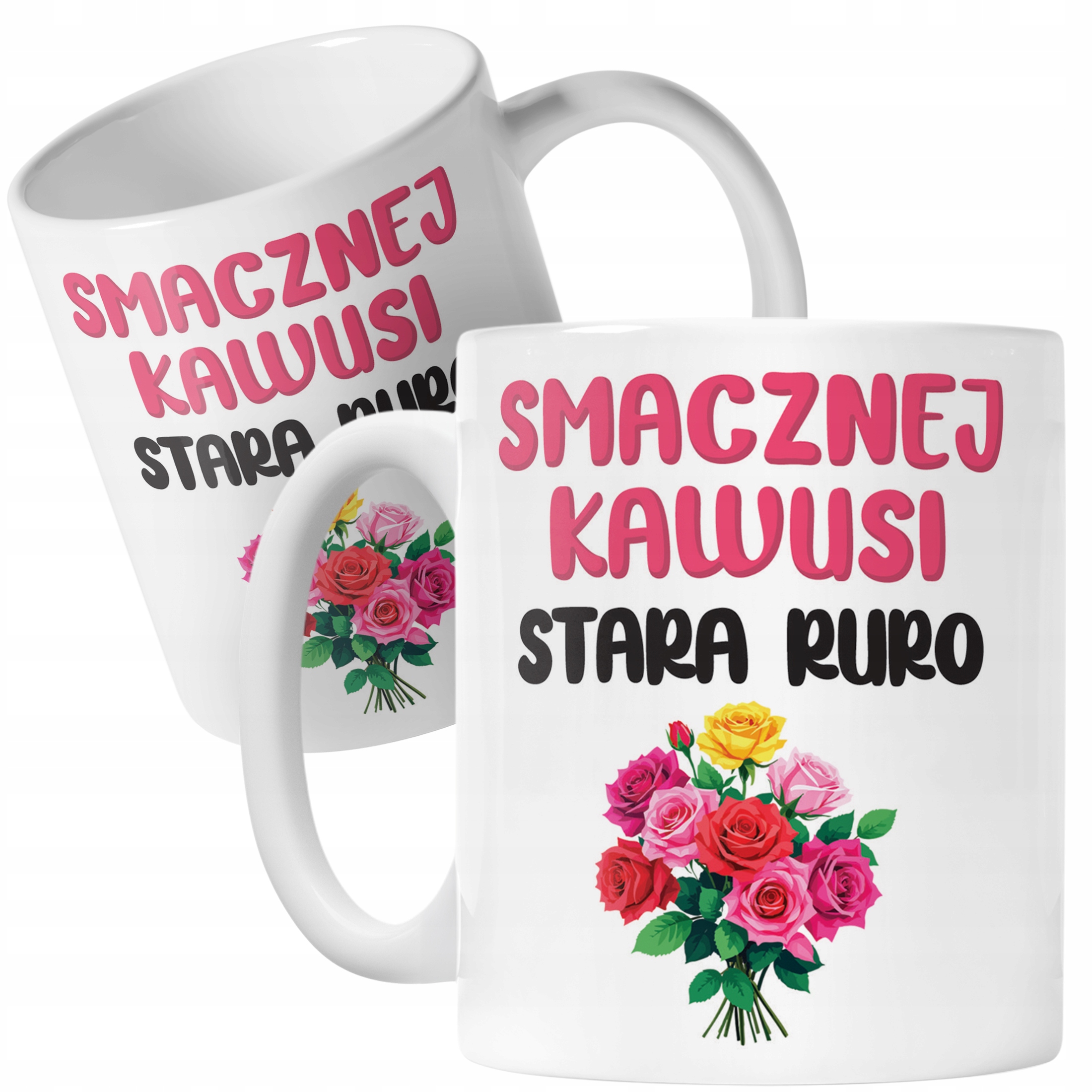 Kubek ceramiczny Smacznej Kawus Stara Ruro Śmieszny Zabawny Prezent