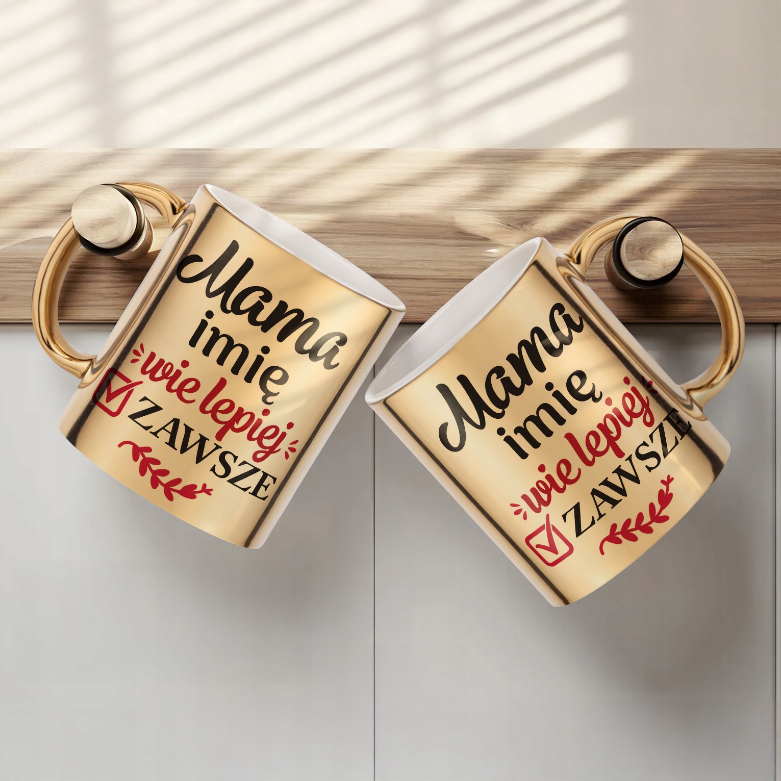Złoty Kubek ceramiczny Personalizowany Dzień Matki Dla Mamy Prezent