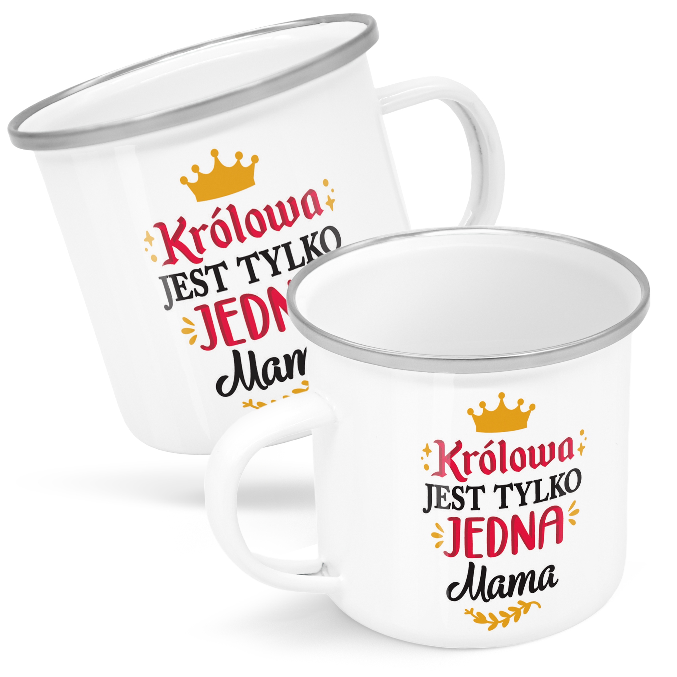 Emaliowany Kubek Garnuszek Dzień Matki Dla Mamy Prezent Królowa