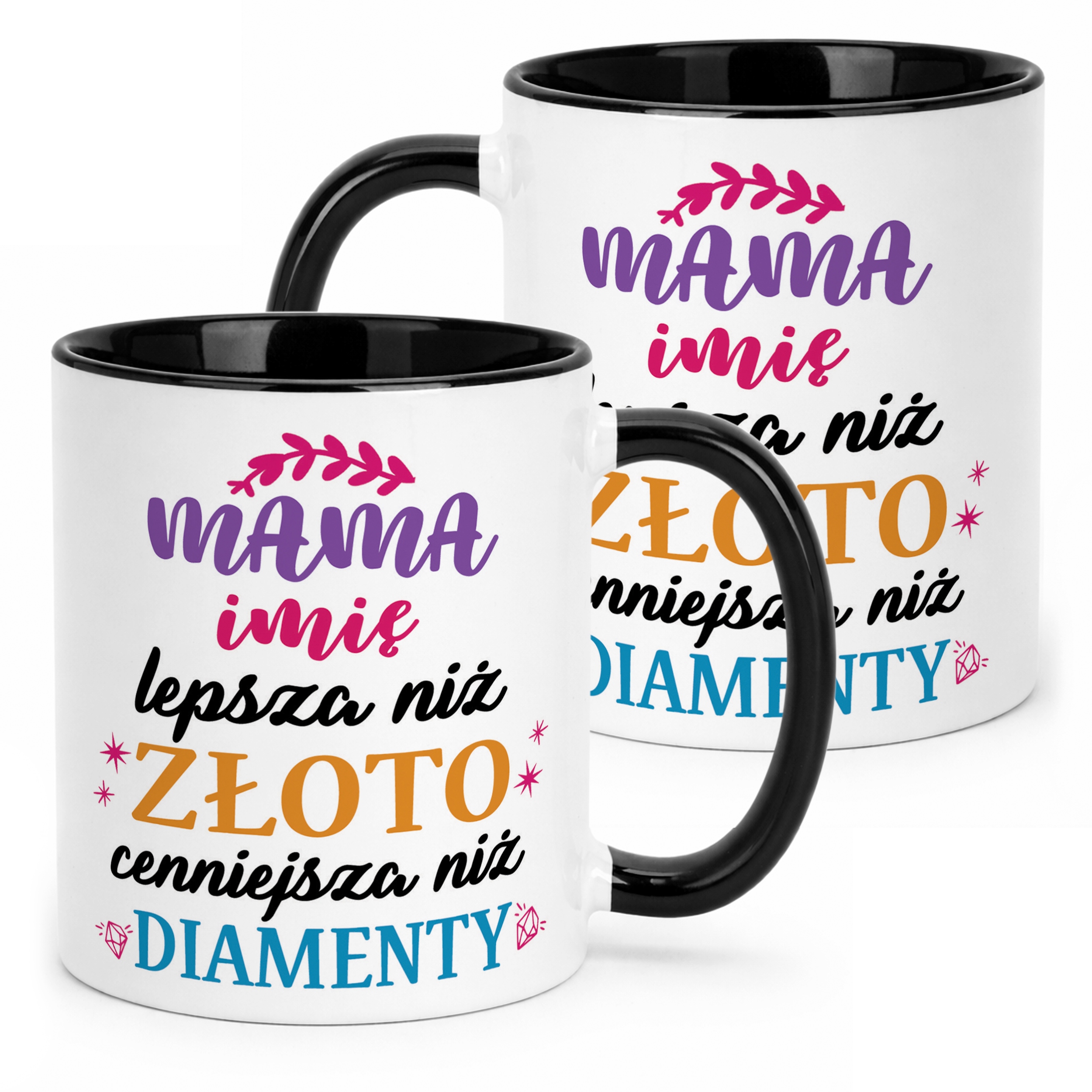 Kubek Czarny Personalizowany Dzień Matki Dla Mamy Prezent Upominek