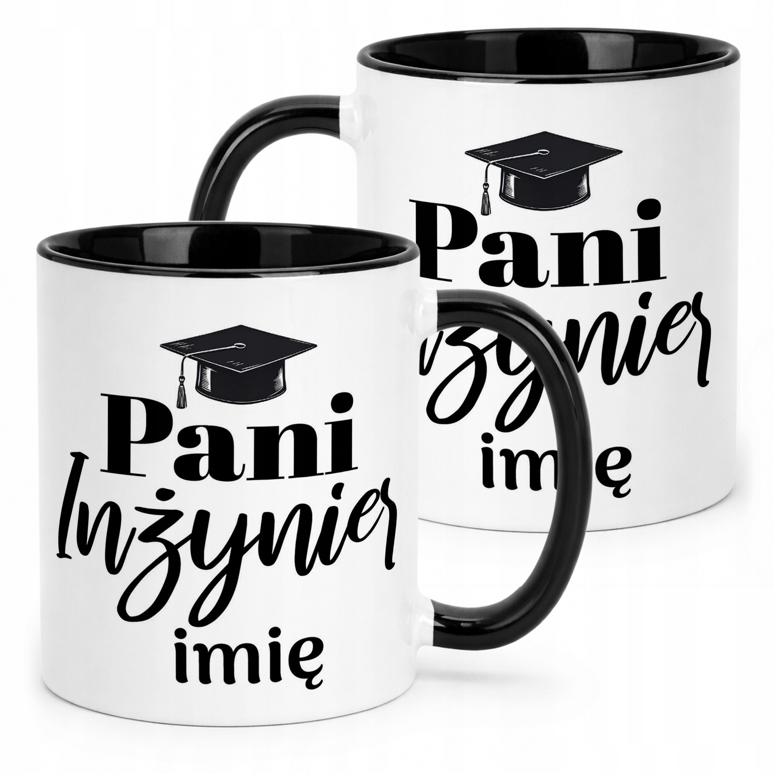 Kubek Czarny Personalizowany Pani Inżynier Prezent Upominek