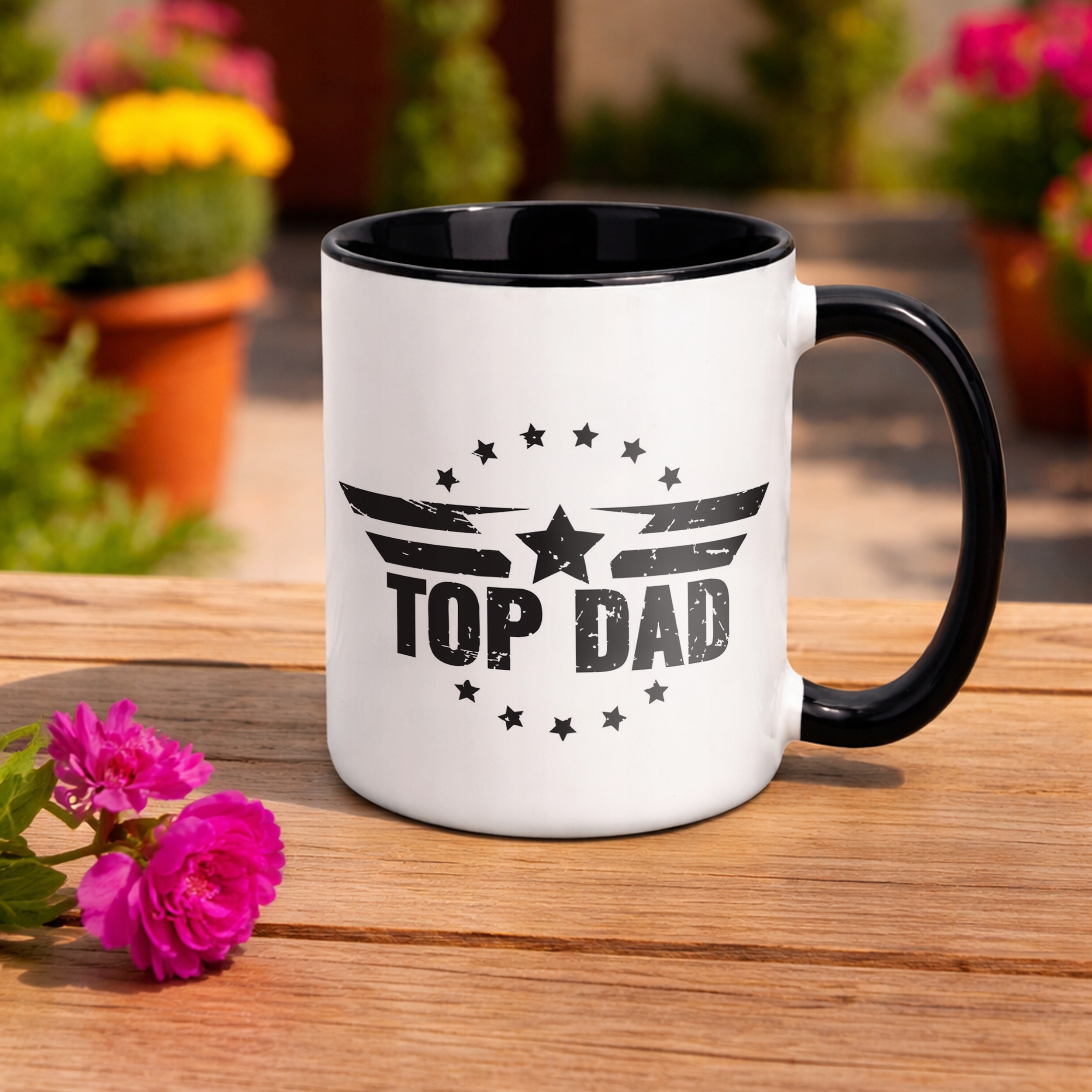 Kubek Czarny Dzień Ojca Dla Taty Top Dad Top Gun Prezent
