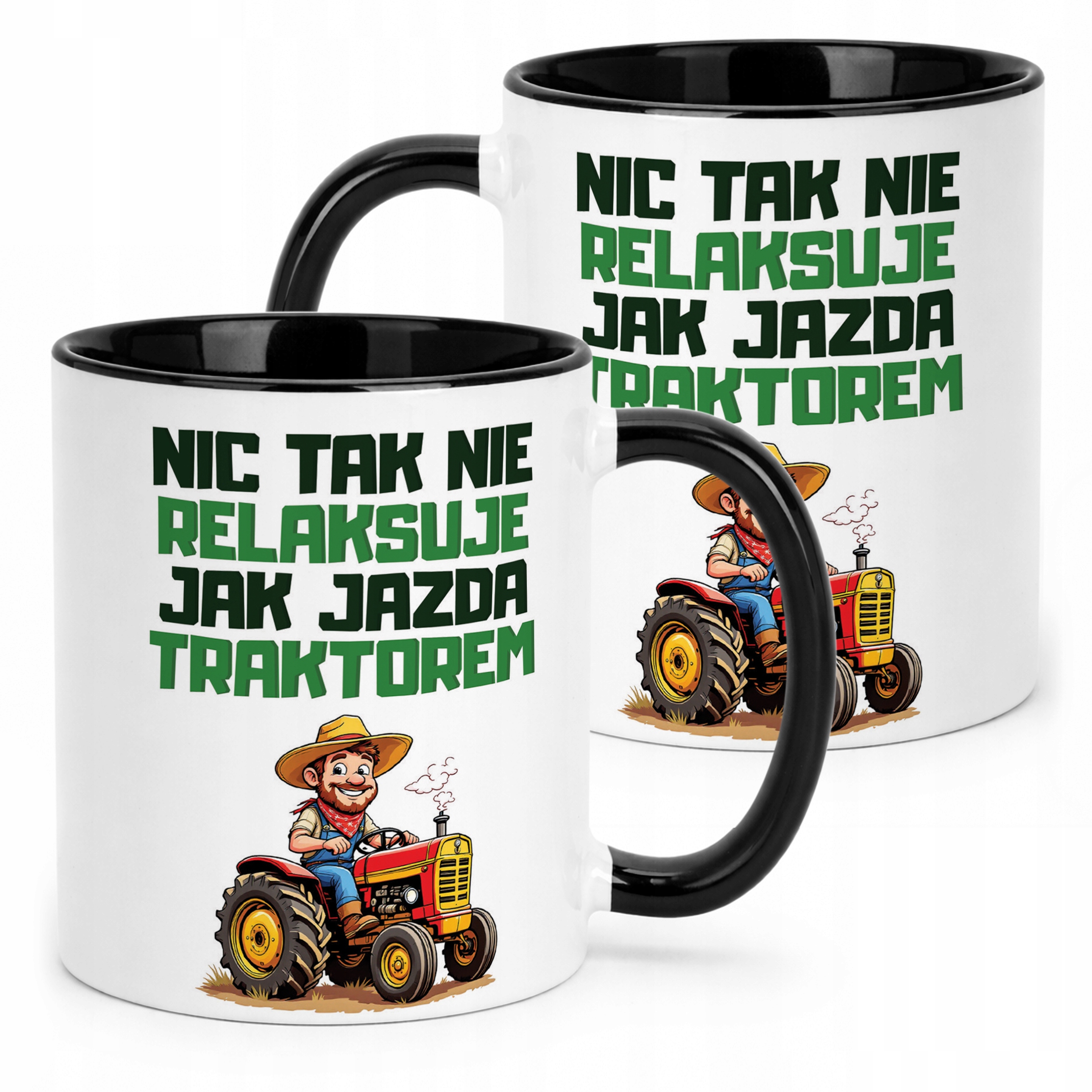 Kubek Czarny Rolnik Dla Rolnika Traktor Zabawny Prezent Upominek