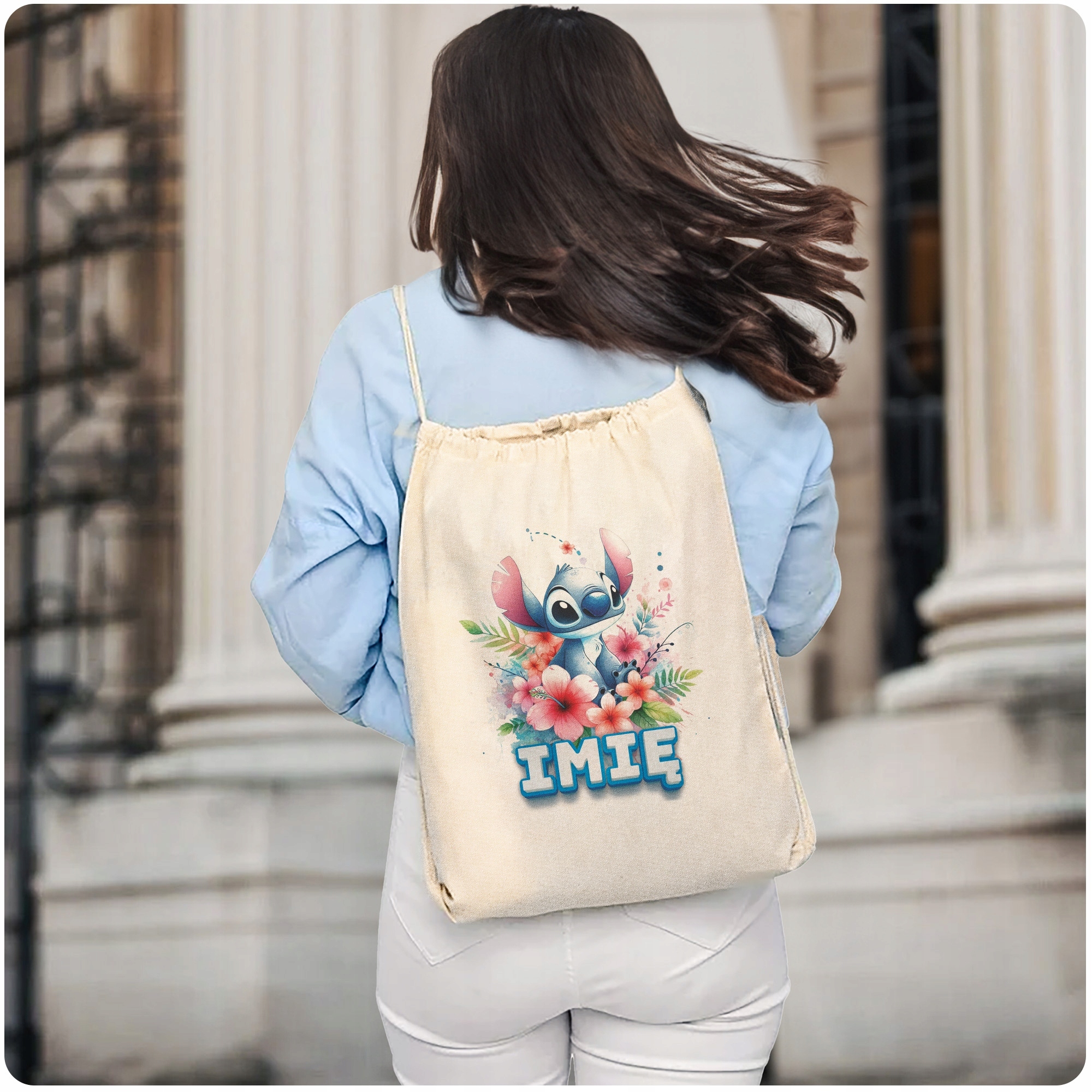 Plecak bawełniany Z imieniem Lilo i Stitch Dla Dzieci Do Szkoły Przedszkola