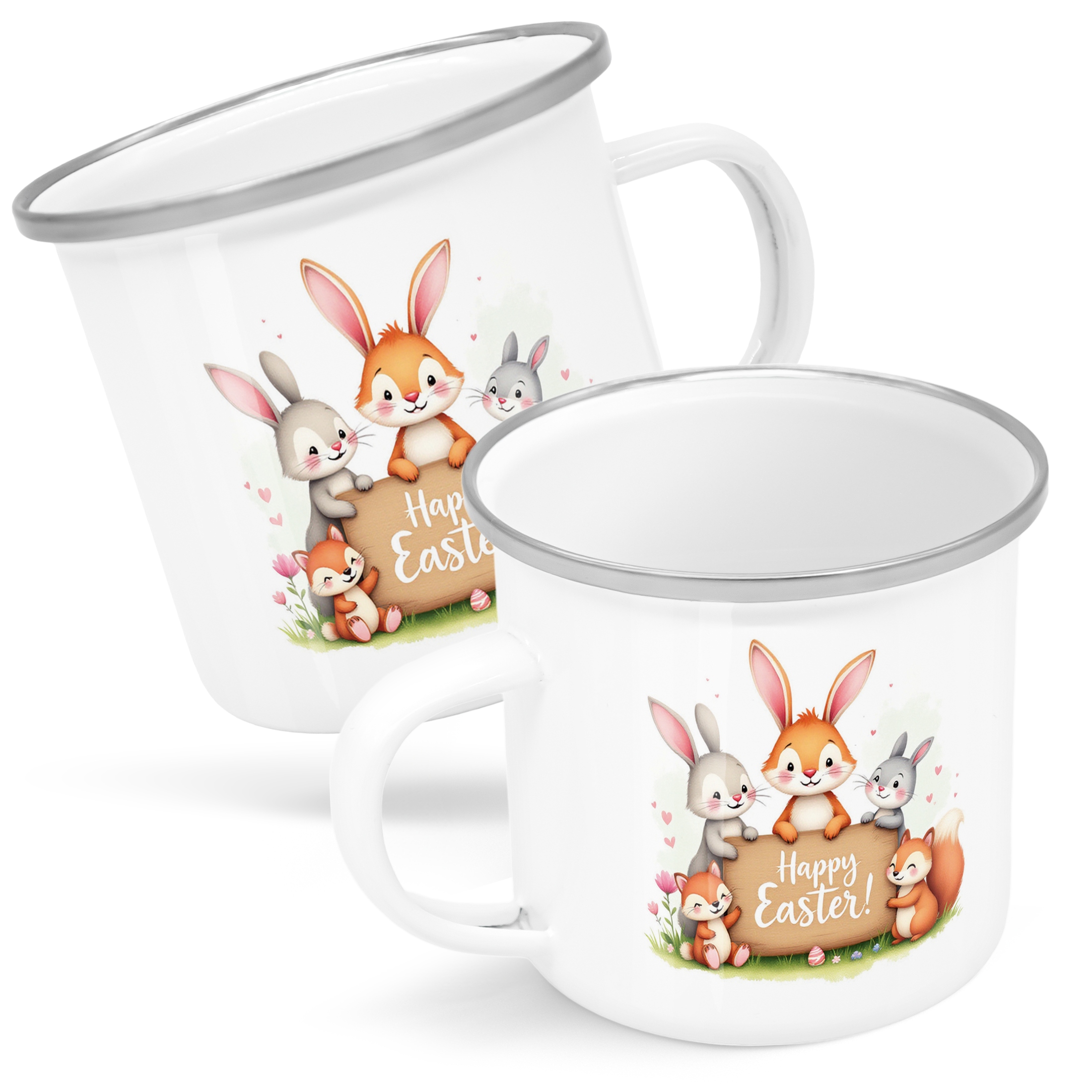 Emaliowany Kubek Garnuszek Wielkanoc Prezent Happy Easter Prezent