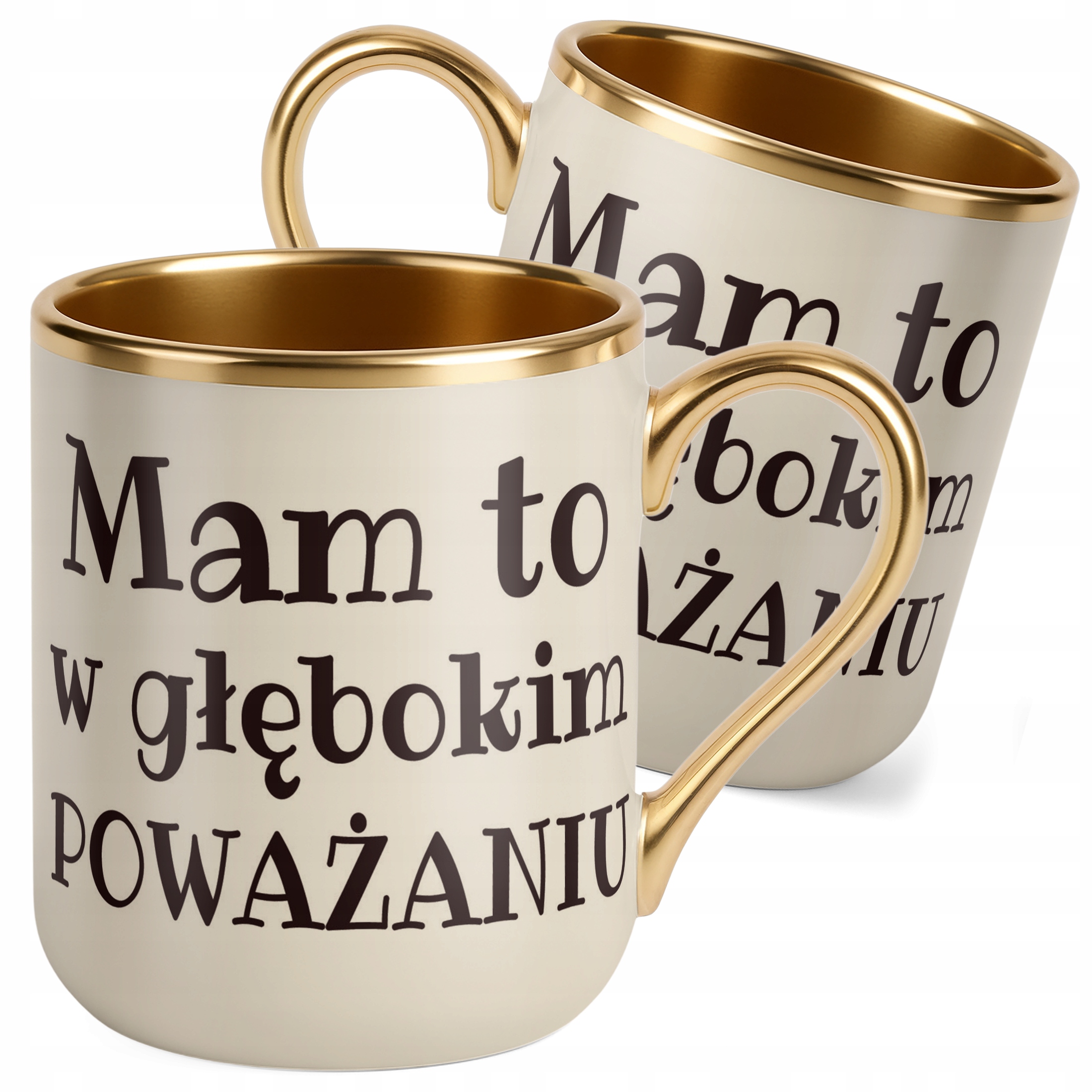 Kubek Premium Złoty Ecru Mam To W Głębokim Poważaniu Prezent