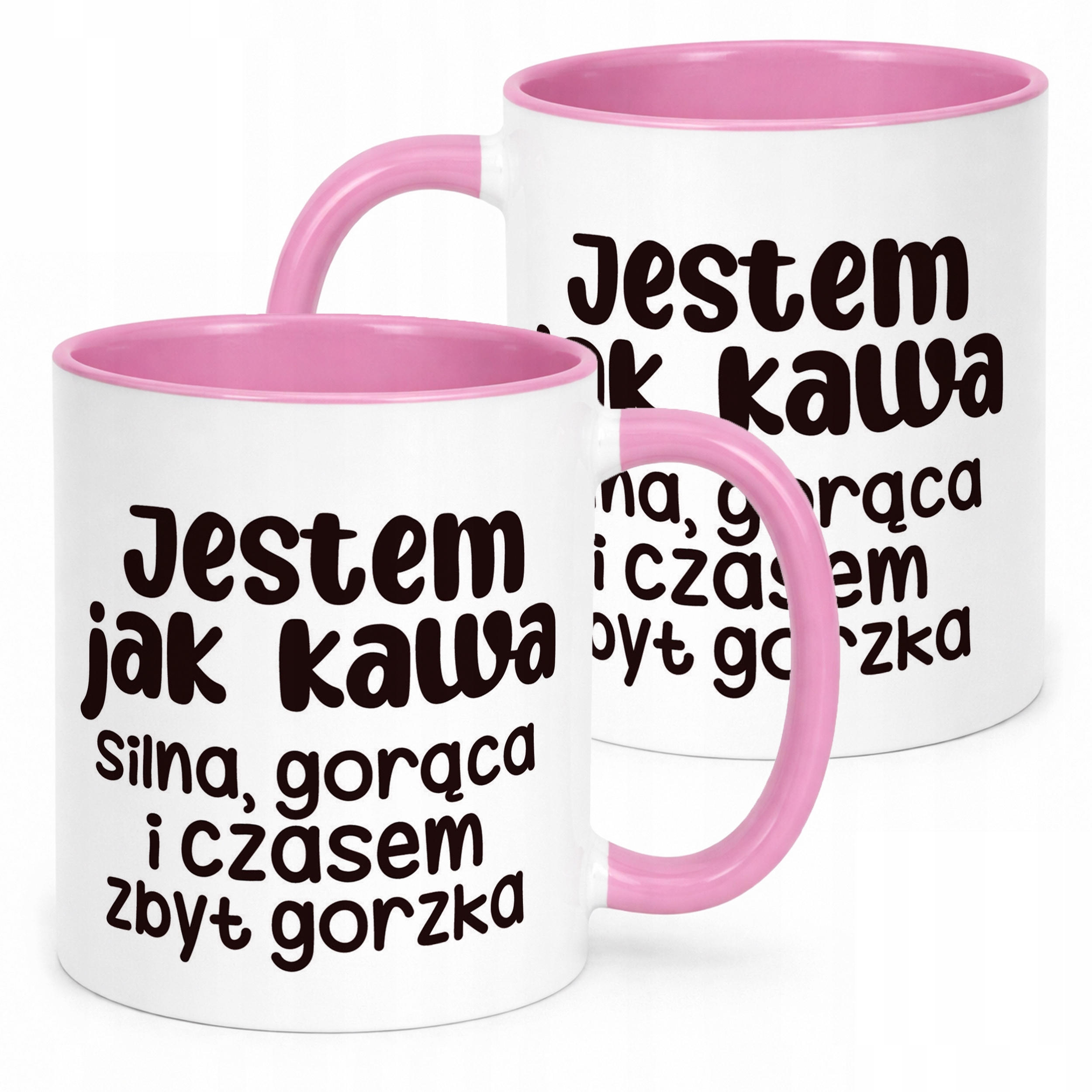 Kubek Różowy Jestem Jak Kawa Śmieszny Zabawny Prezent