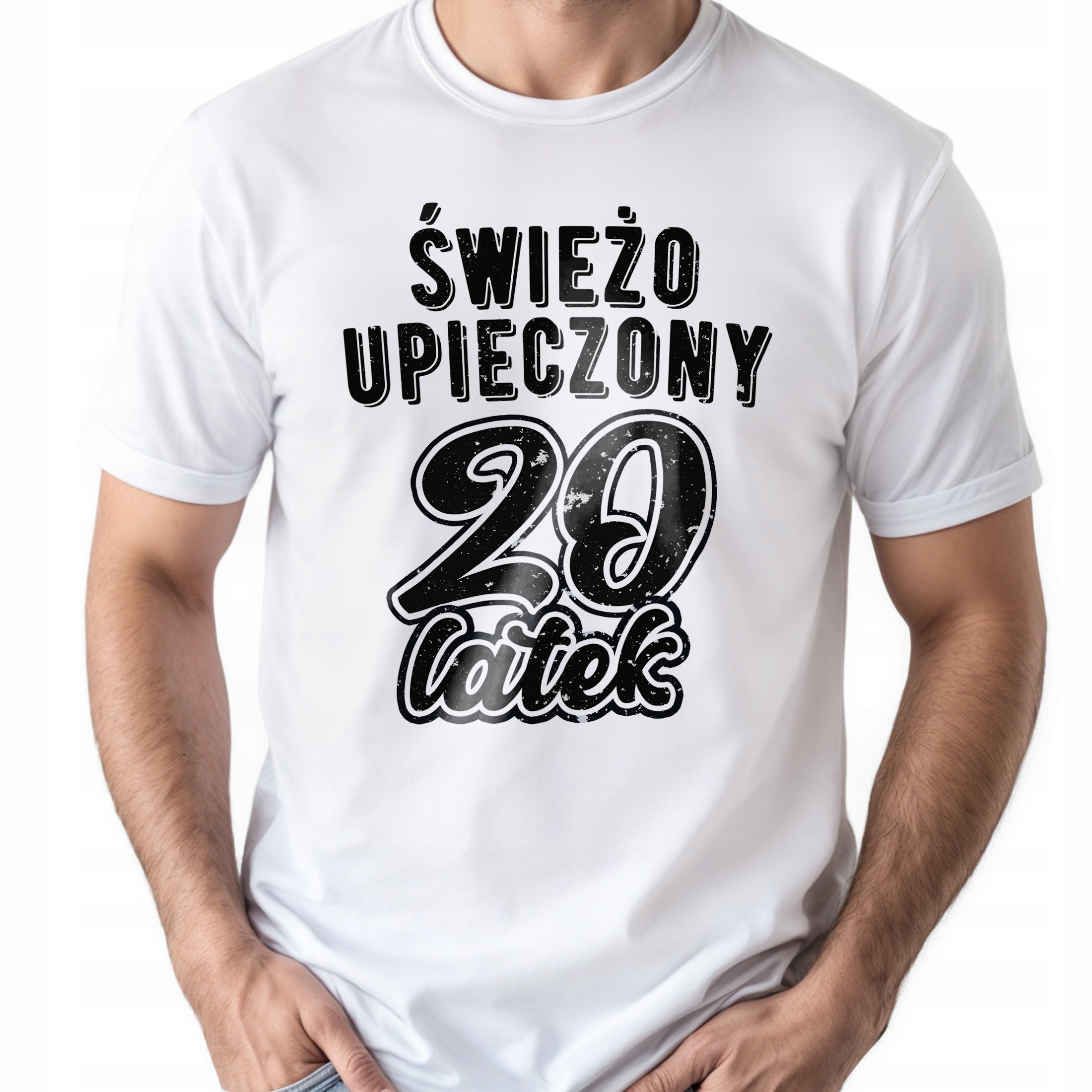 Koszulka biała męska Świeżo Upieczony 20 Urodziny Prezent