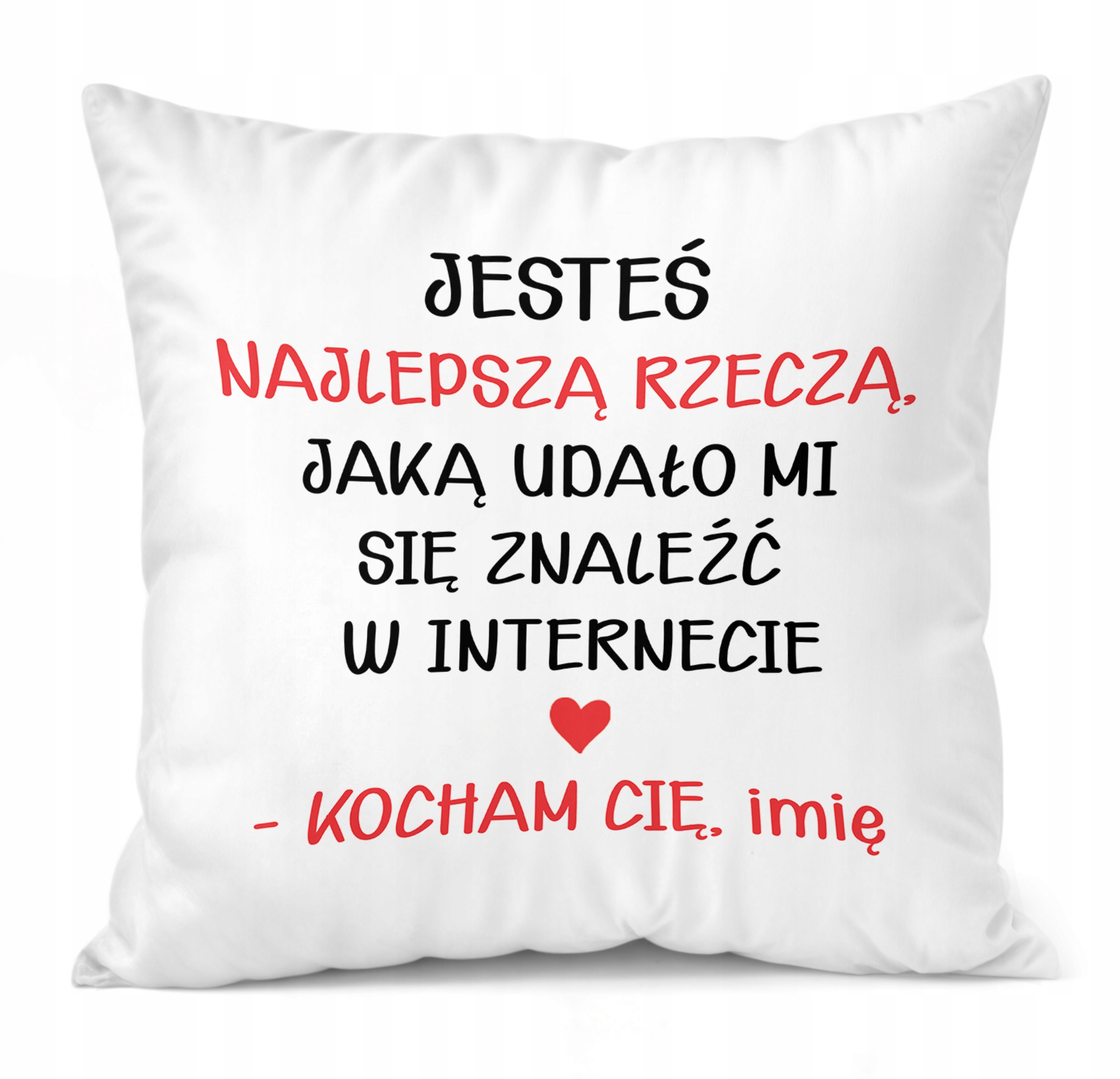 Zestaw Kubek + Poduszka 38×38 cm Walentynki Z imieniem Dla Pary Prezent