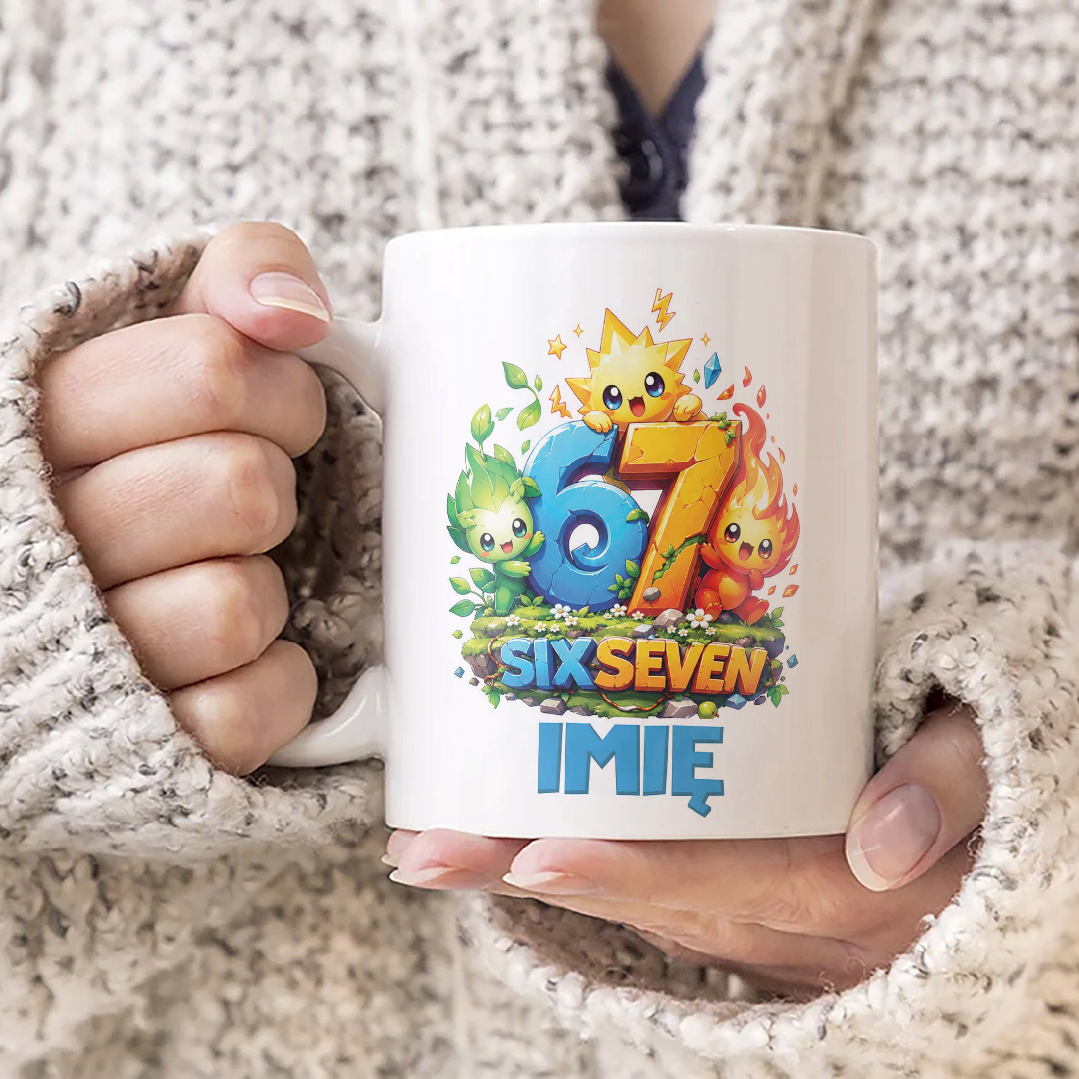 Zestaw Personalizowany Plecak Worek Kubek 67 Six Seven Prezent