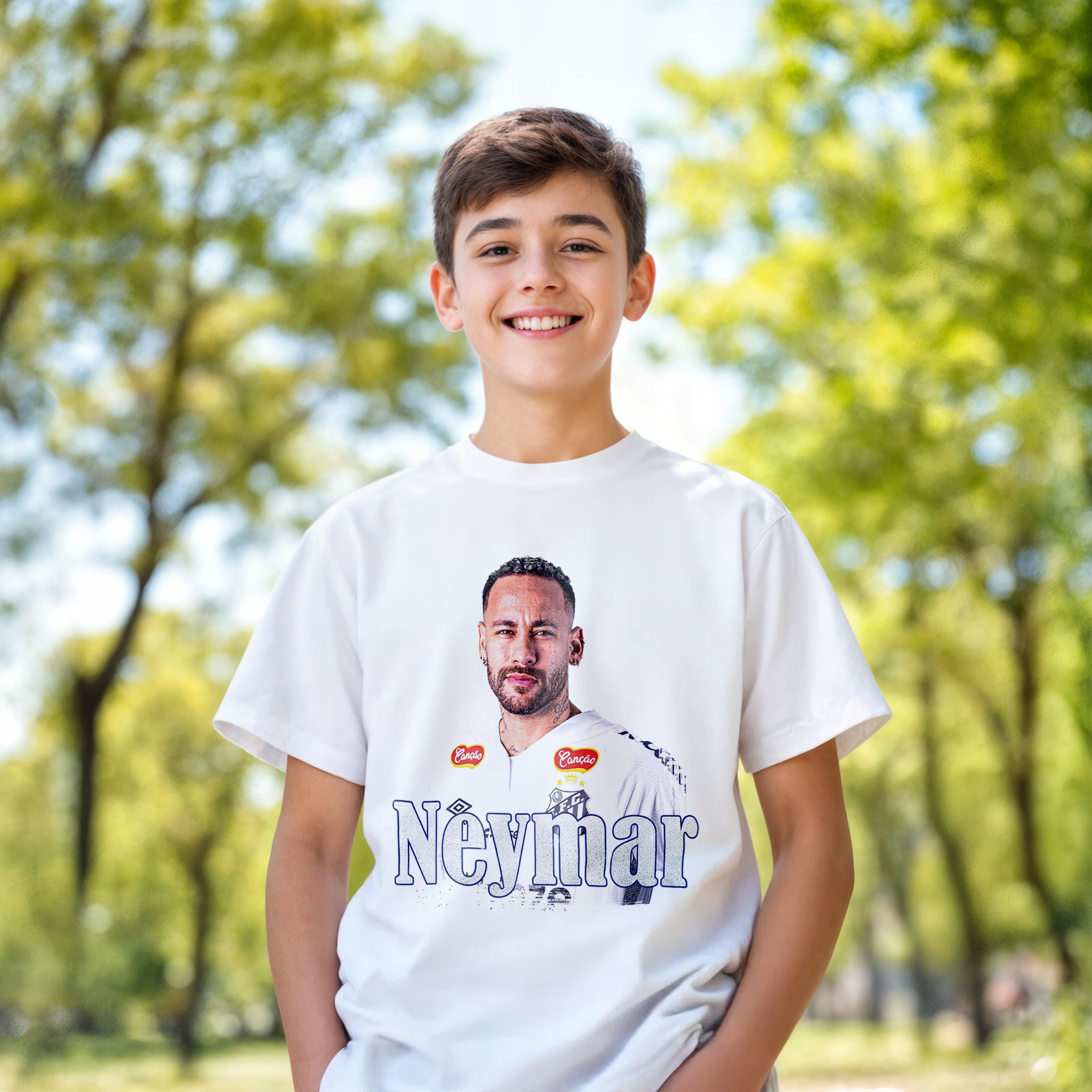 Koszulka biała dziecięca Neymar dla kibiców Santos FC