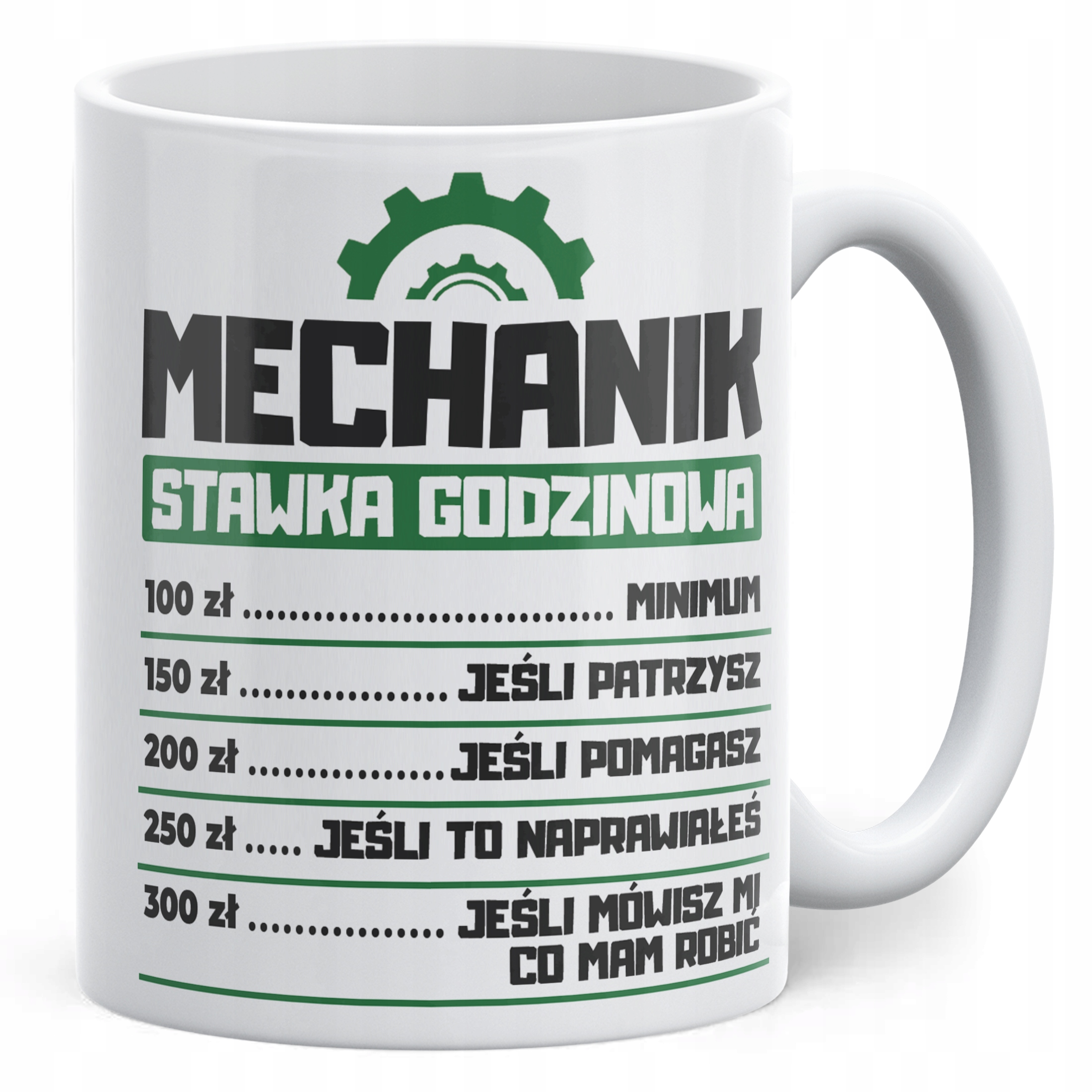 Kubek ceramiczny Mechanik Stawka Godzinowa Zabawny Prezent Upominek