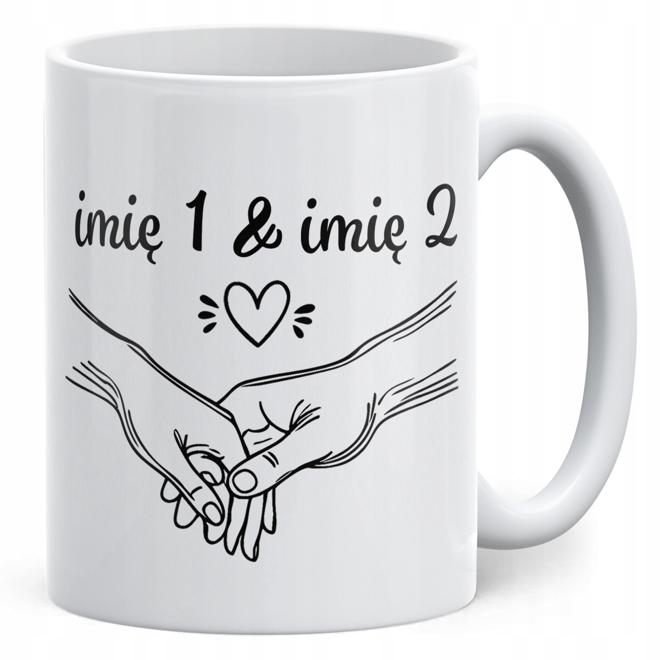 Zestaw Kubek + Poduszka 38×38 cm Walentynki Z imionami Dla Pary Prezent