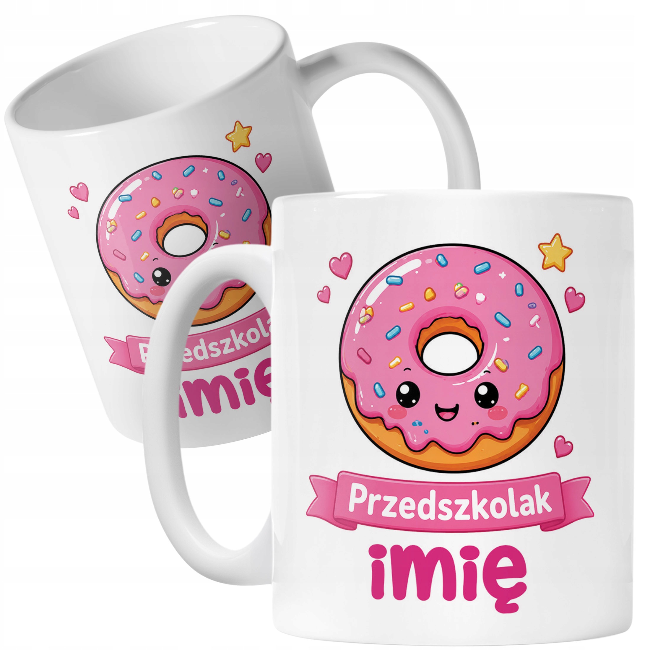 Biały Kubek z nadrukiem personalizowany Przedszkolak Szkoła Dla Dzieci