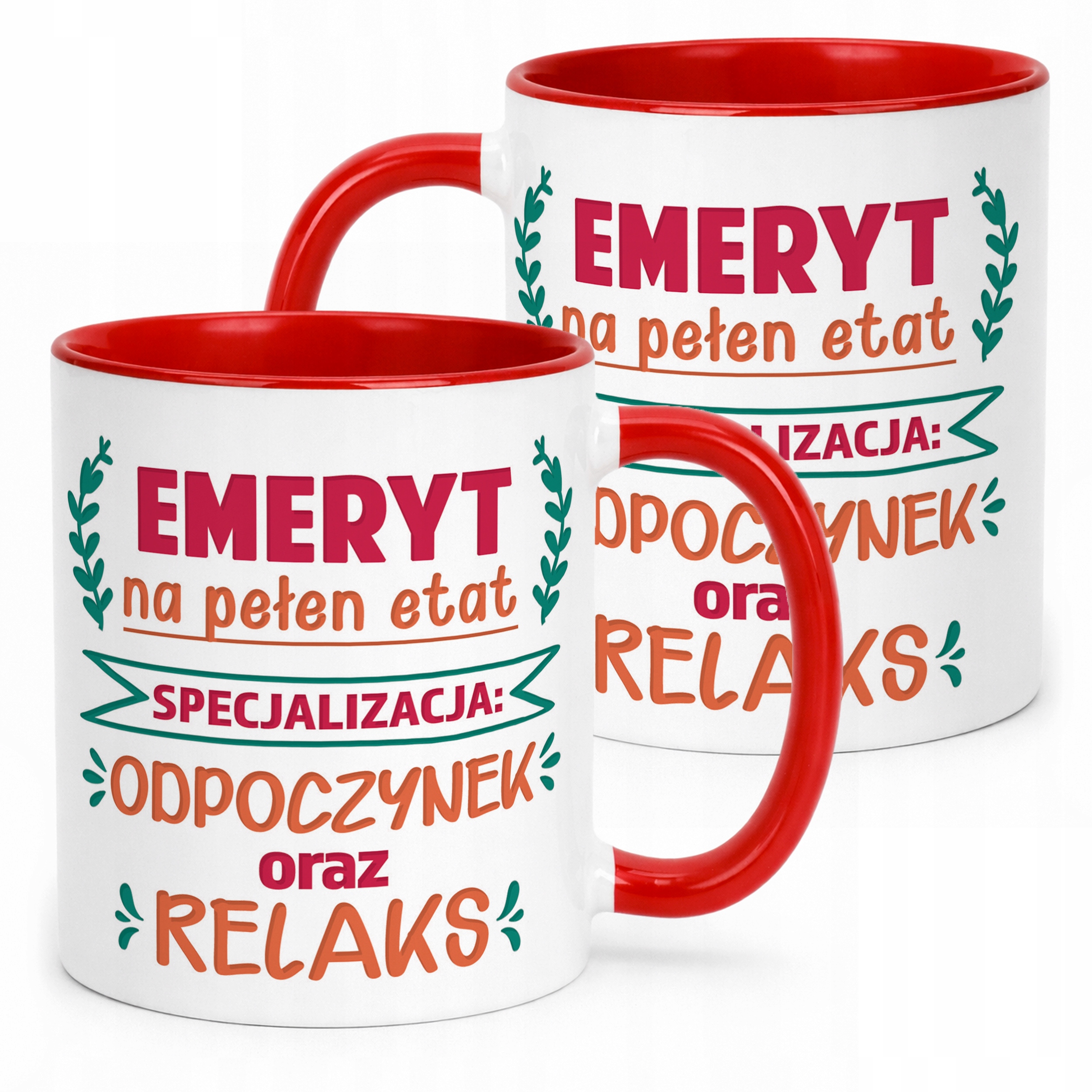 Kubek Czerwony z okazji Emerytury Dla Emeryta Prezent Upominek