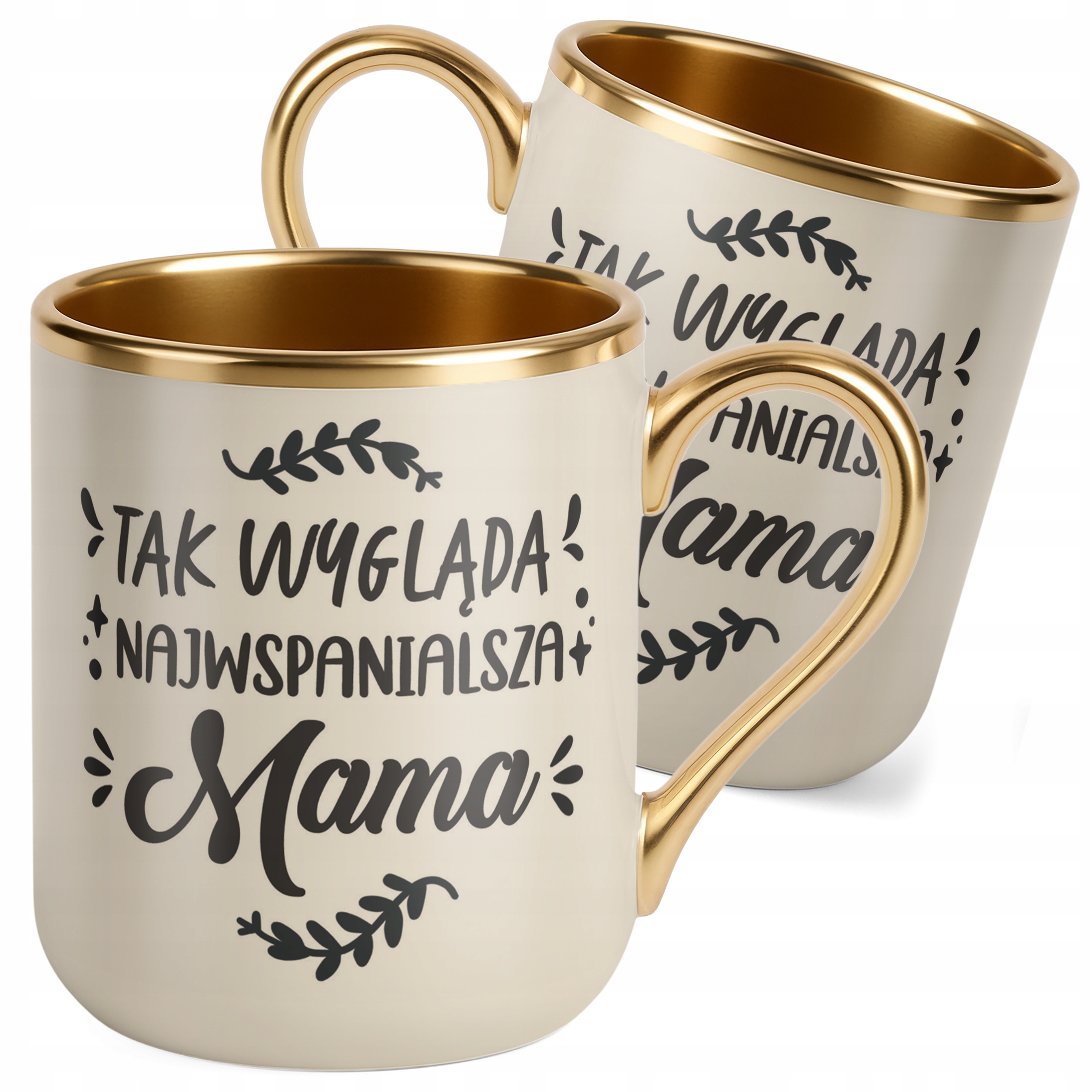Kubek Premium Złoty Ecru Dzień Matki Dla Mamy Prezent Najwspanialsza Mama