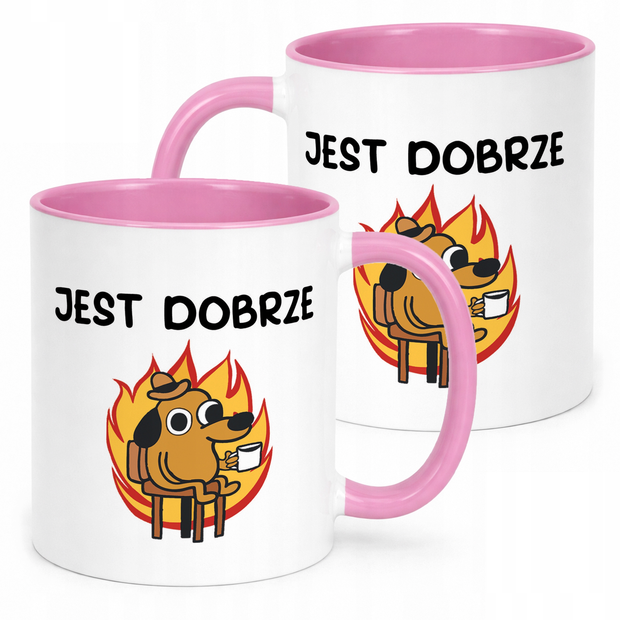 Kubek Różowy Jest Dobrze Śmieszny Zabawny Prezent