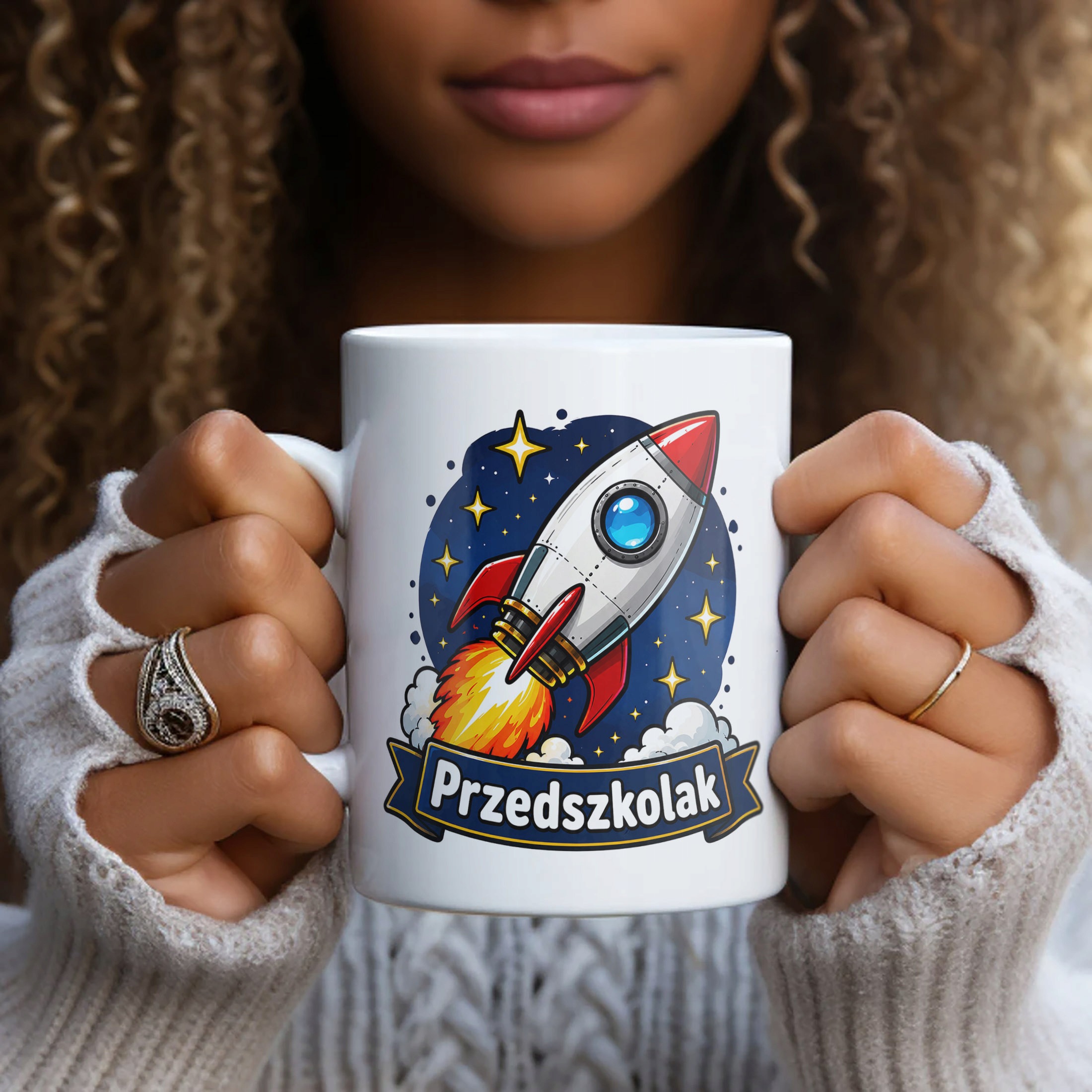 Biały Kubek z nadrukiem Przedszkolak Szkoła Dla Dzieci Prezent