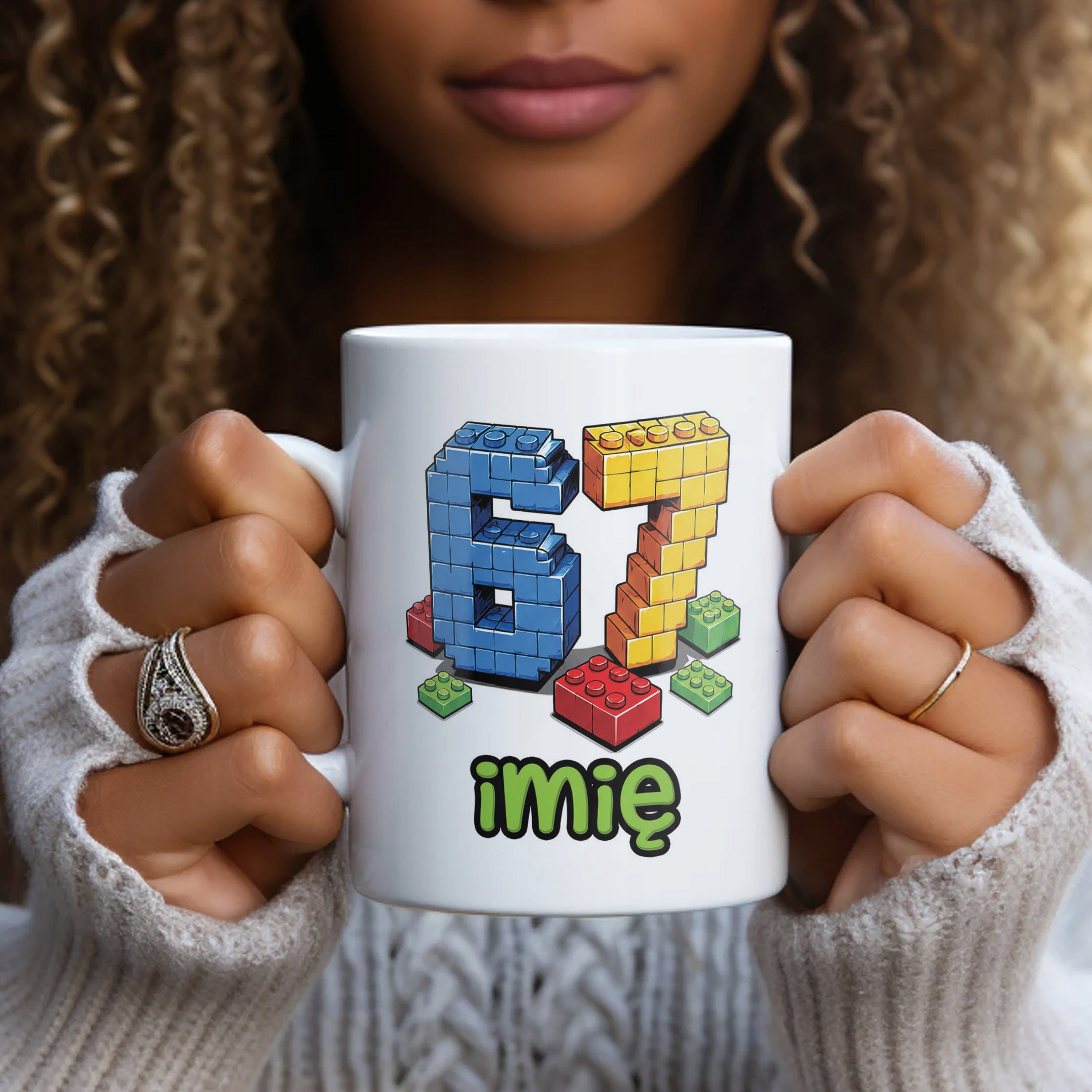 Biały Kubek z nadrukiem personalizowany SIX SEVEN Dla Dzieci Prezent