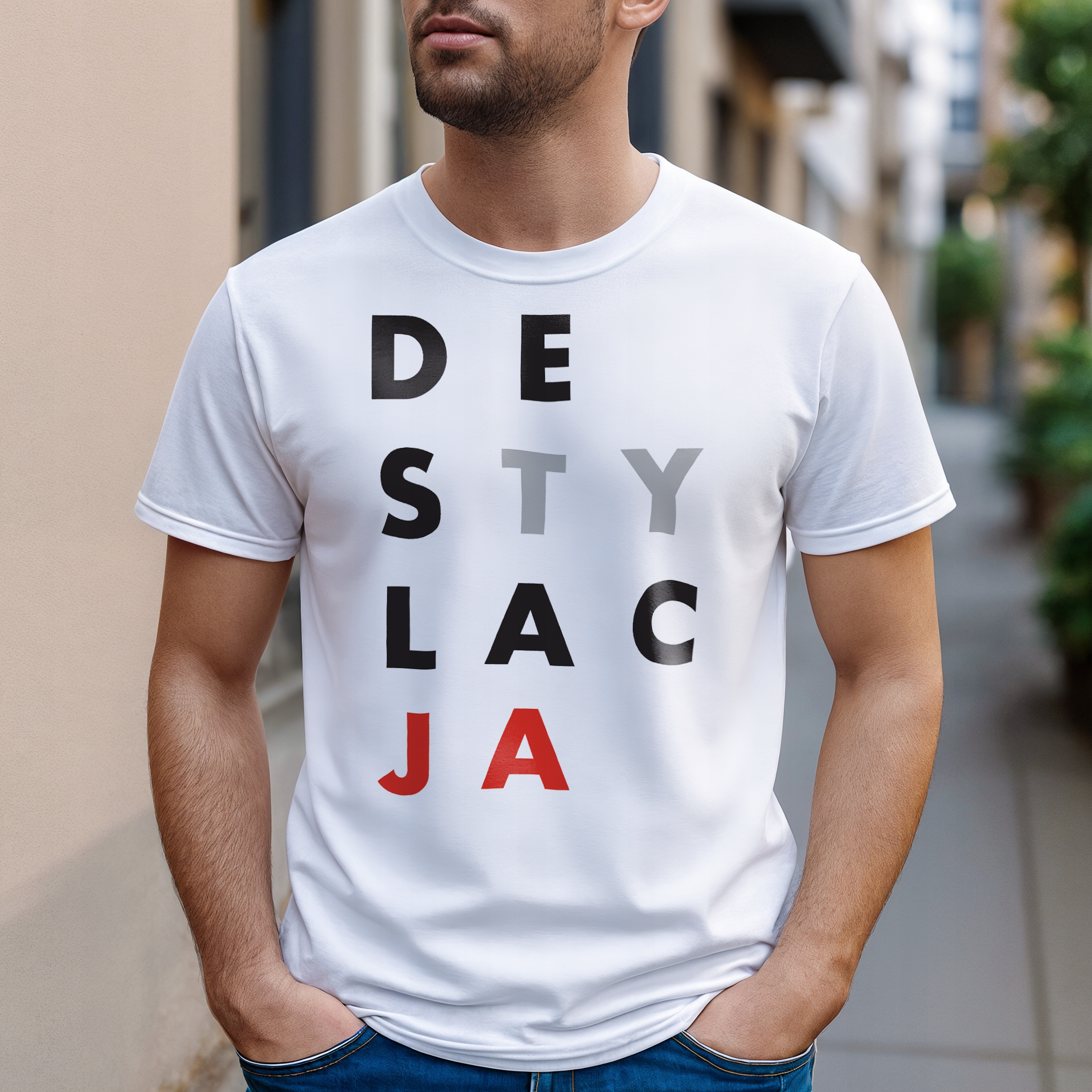Koszulka biała męska Destylacja Zabawny Prezent Upominek