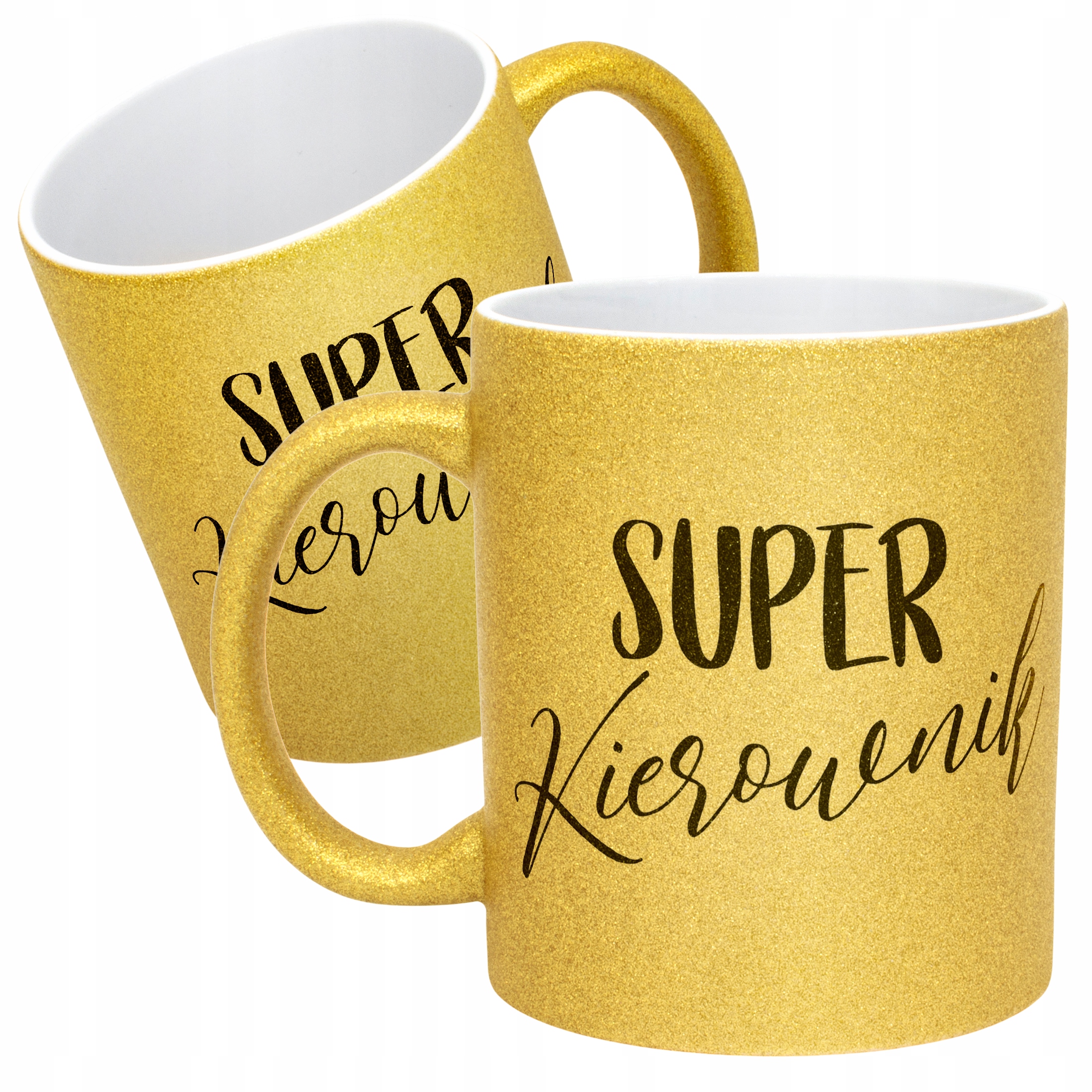 Złoty kubek brokatowy Super Kierownik Dla Kierownika Praca Prezent